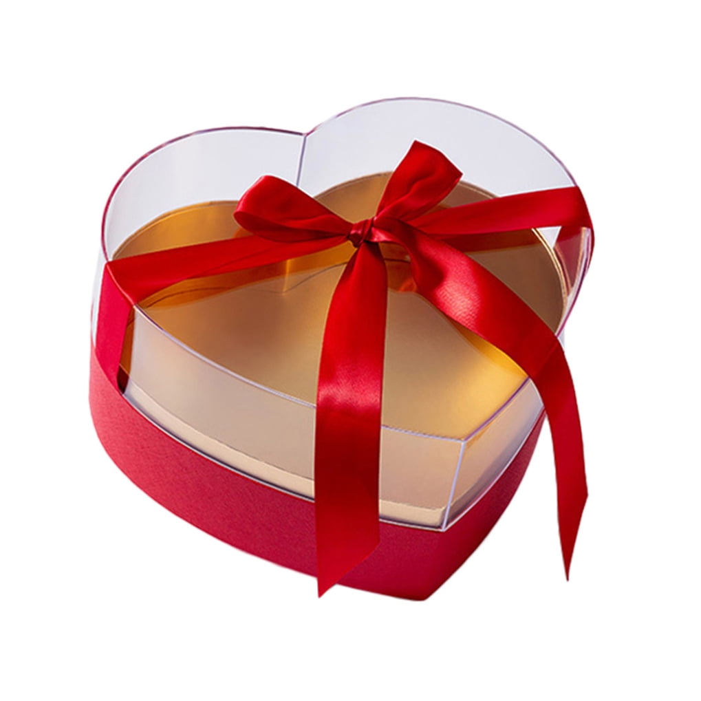 Raindrops 1Pack Flower present Box Heart Shaped Acrylic Packaging Box for Florists Display and Wrapping Decorative Container