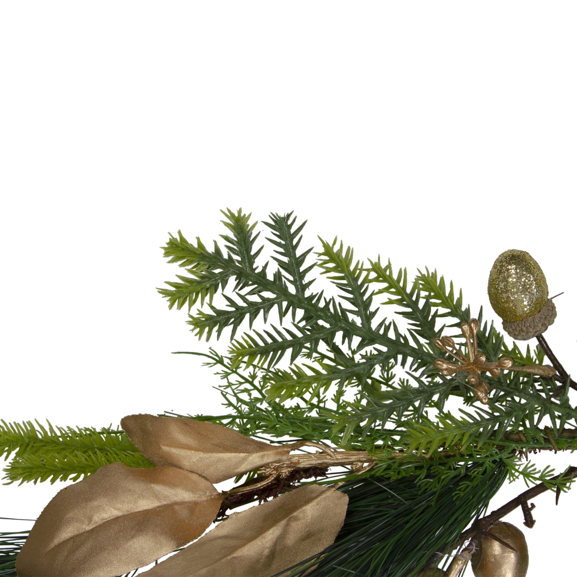 Northlight 5' Leaves Berry and Cedar Glittered Dusted Artificial Christmas Garland - Unlit