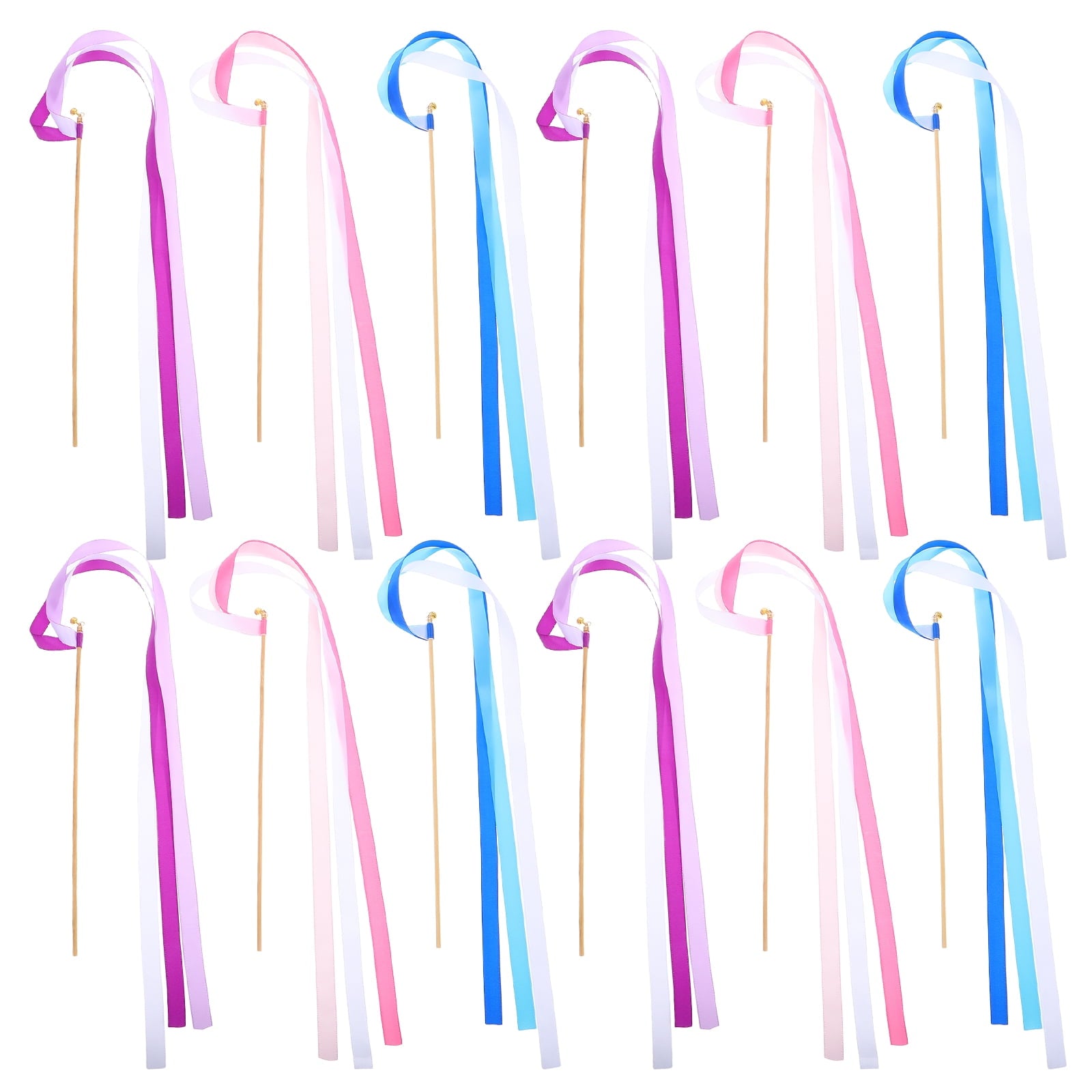 30Pcs Colorful Ribbon Wands for Wedding Party and Birthday Decorations Vibrant Streamers on Sticks