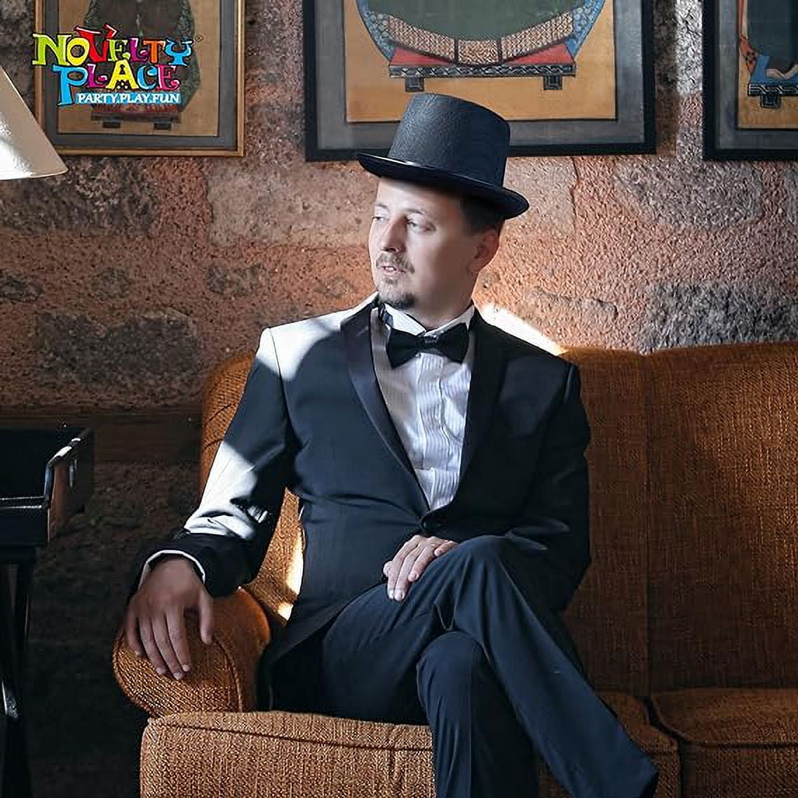 2 Pack Classic Black Felt Top Hat - Fit for Kids & Adults, Unisex Design, Perfect for Cosplay Magician Costume Parties, Stage Performances & Dress-Up Events