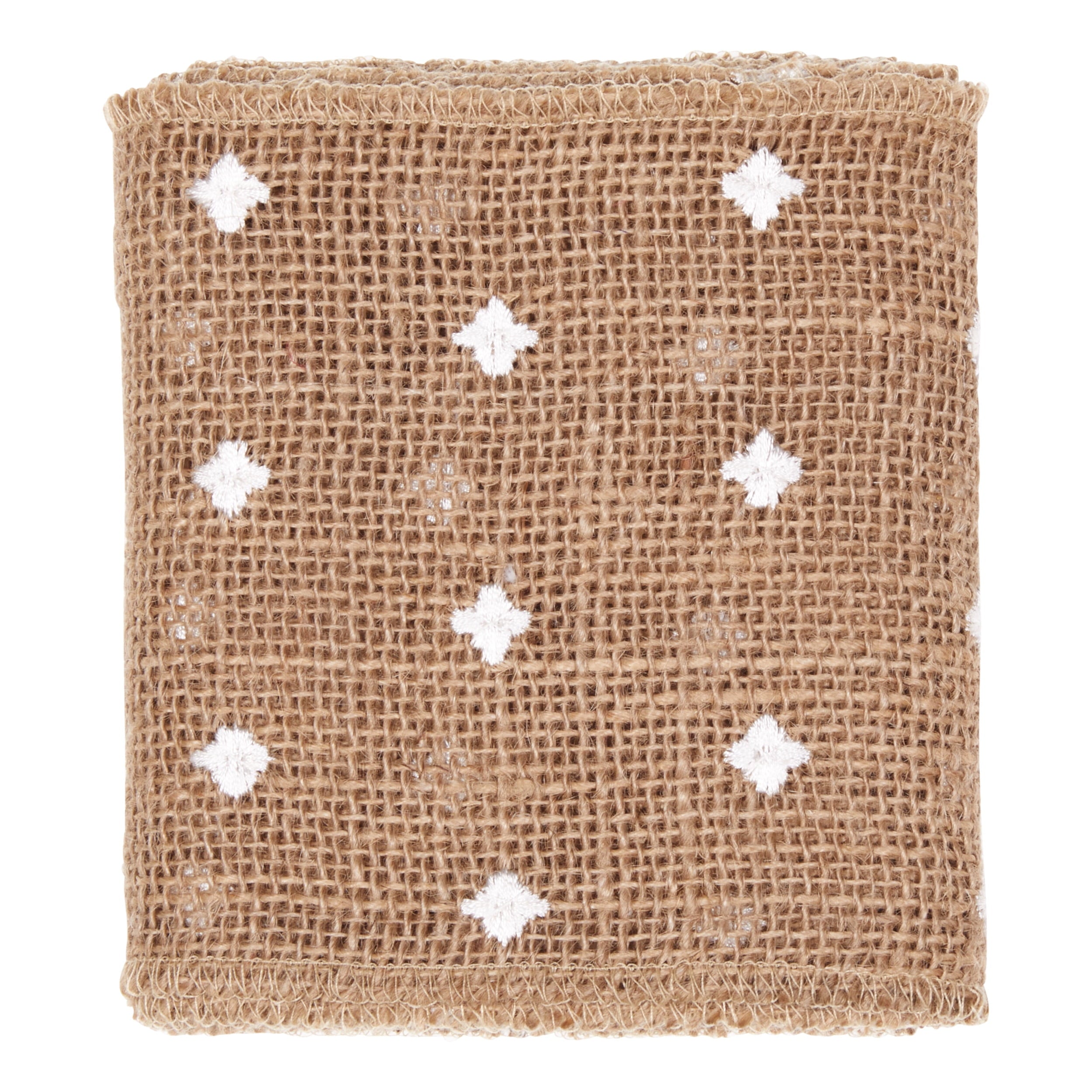 Love, Laugh, Craft Natural Jute Burlap Ribbon, 5"W x 3-Yd, 4-Pk, Precut, Beige/White