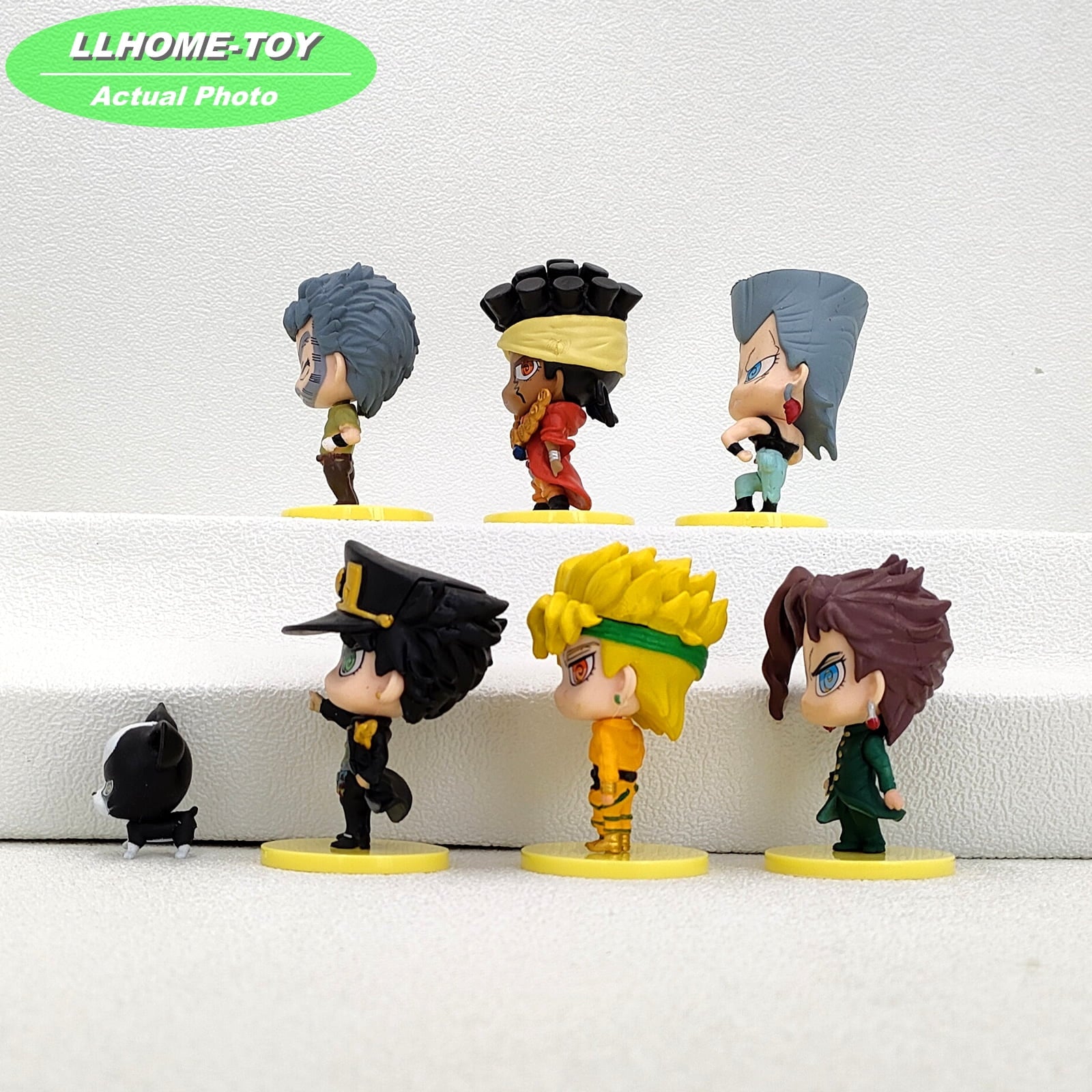 Anime JJ Bizarre Adventure Joseph 6pcs cute PVC Figure Toy Gift cake topper