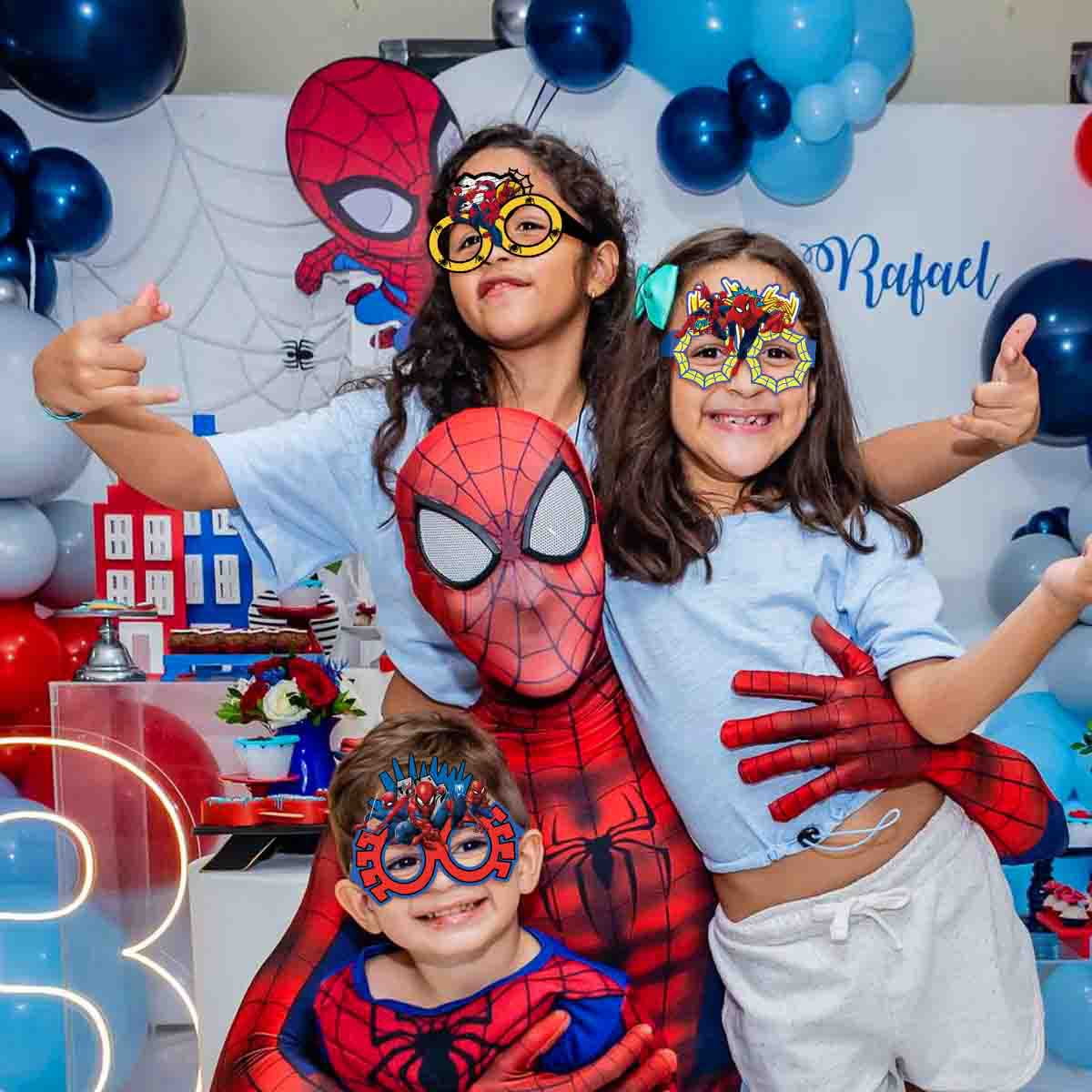 16PCS Spiderman Themed Party Glasses Supplies Decoration, Fun Kids Party Favors,Dress Up Masks Photo Booth Prop,Cartoon Character Cosplay Decor
