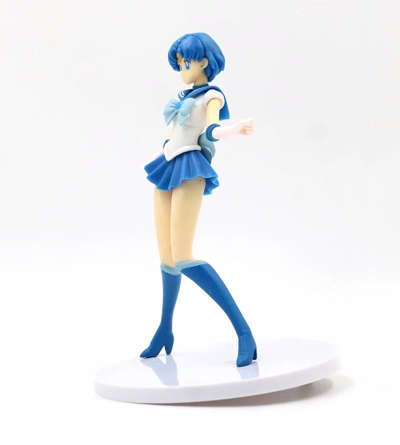 Sailor Moon Figures, Aino Minako, Mizuno Ami, Mizuno Ami, Kino Makoto Figurine Toys 16cm/6.3inch Doll Cake Topper Cosplay PVC Action Figure Statues Model Toys (Sailor Mercury)