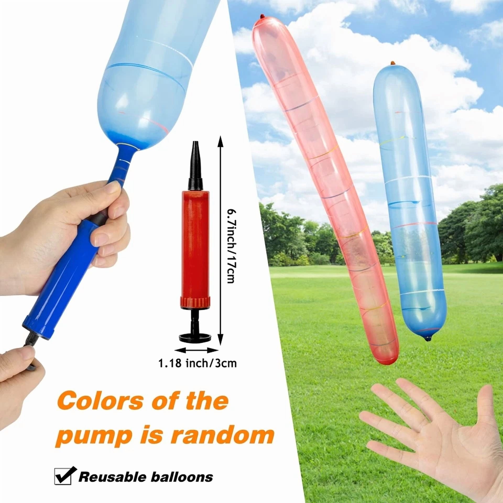 100X Rocket Balloons With Two Air Pump Colorful Giant Rocket Balloons For Party