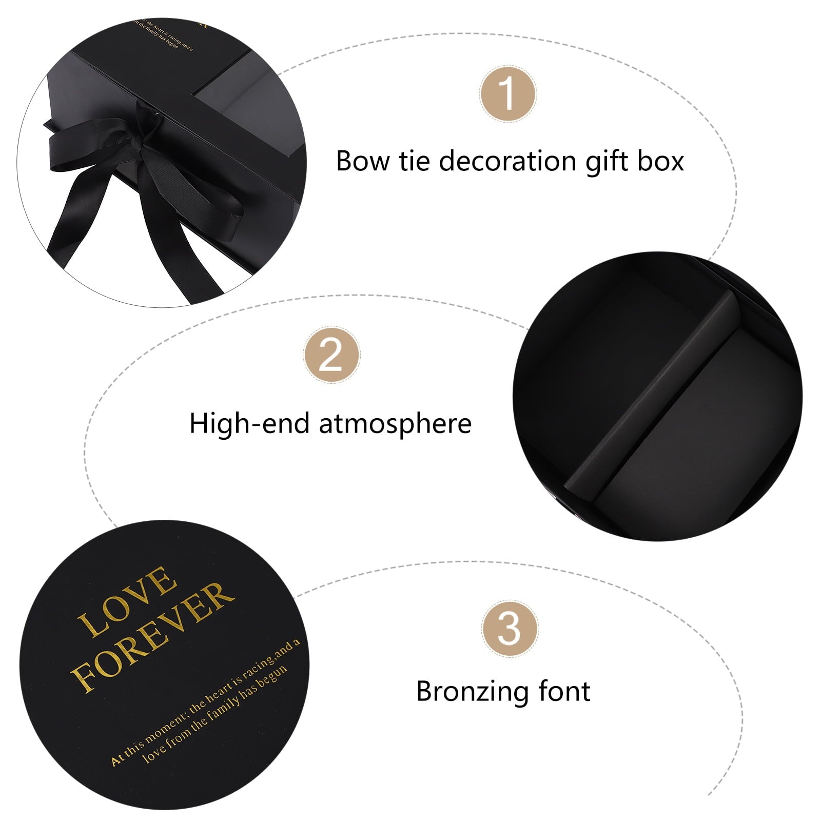 COSMOBETTY 1Pack Black Cardboard Flower Wrapping Box for Bouquet Portable Storage Case 9.8x8.5x4.1in