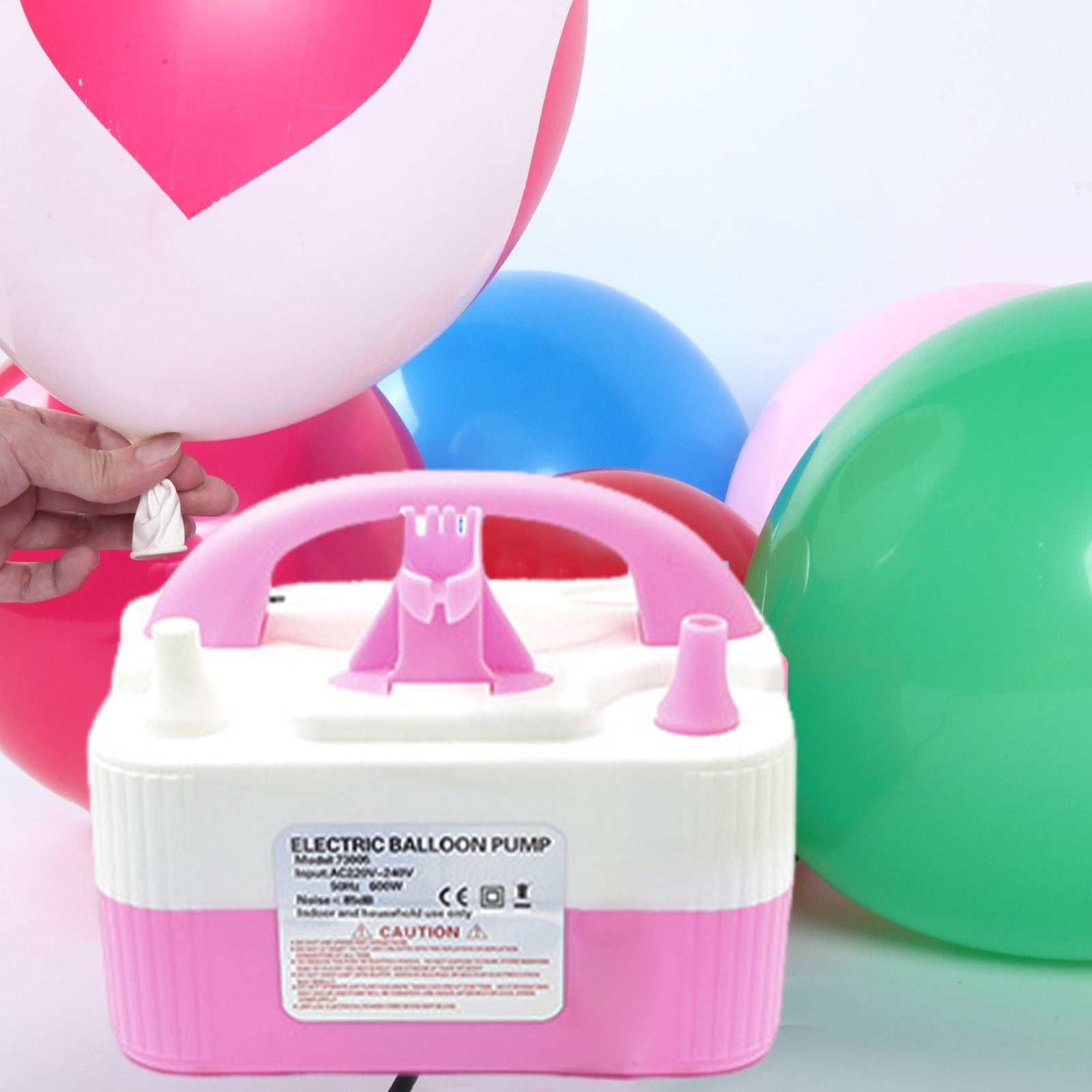 Kripyery Electric Balloon Pump Dual Nozzle Electric Balloon Inflator Quick Inflating Balloon Promotion Tool Party Decoration EU Plug
