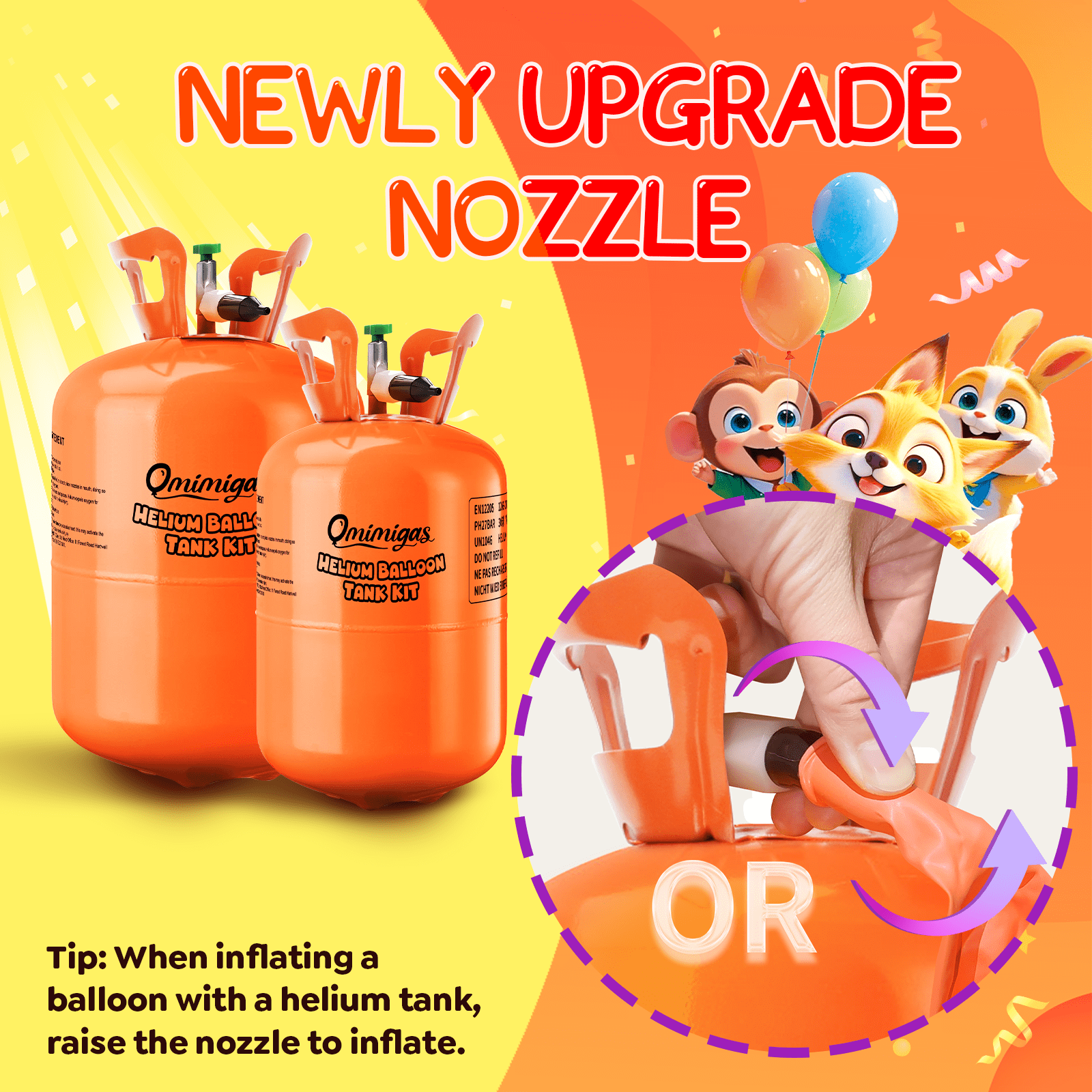 Helium Tank for Balloons at Home 13.4L Up to 50 Latex Balloons Ribbons 99.99% Pure Helium Gas Tank Pump Kit (1 Tank)