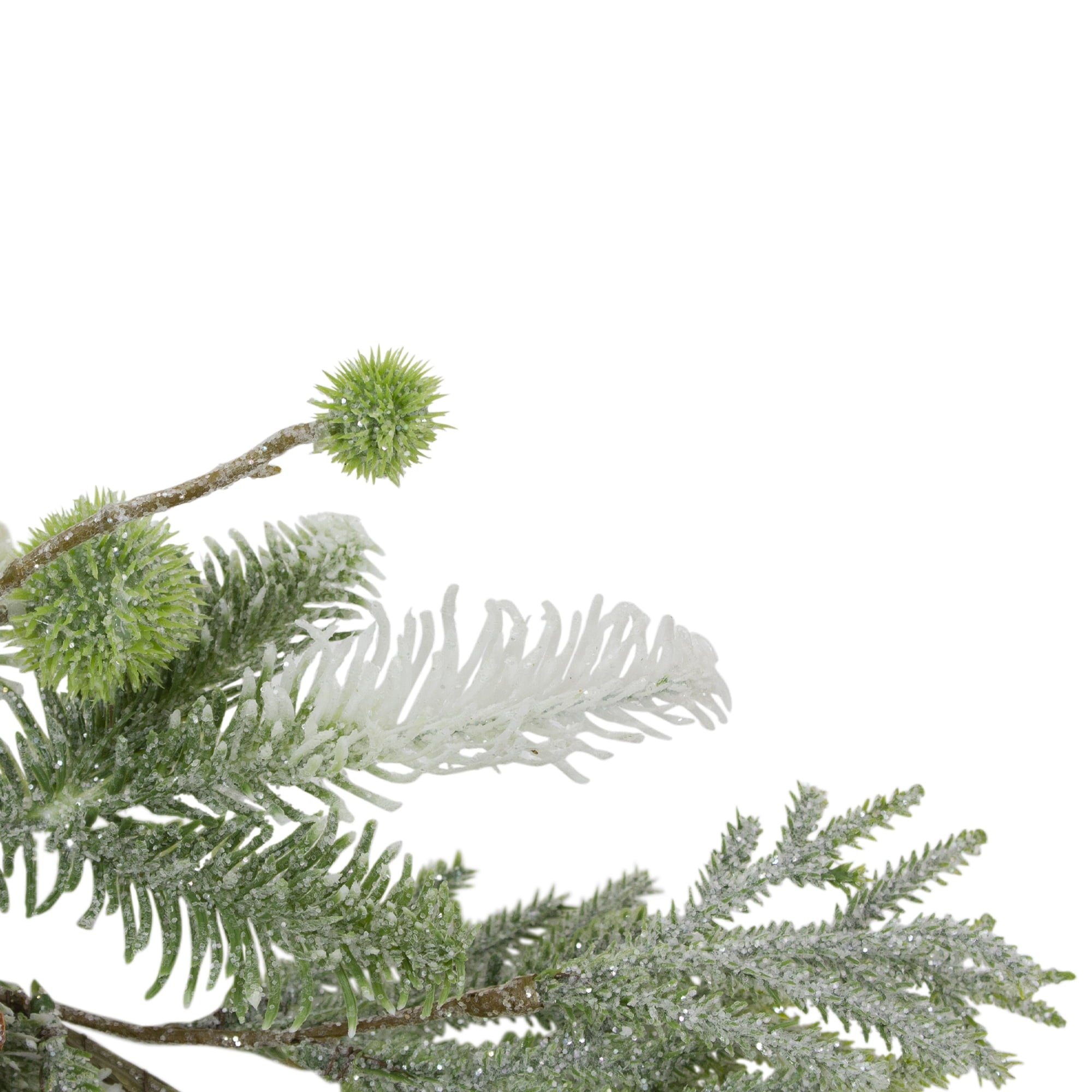 Northlight 5' X 10" Frosted Pine and Pine Cone Christmas Garland, Unlit
