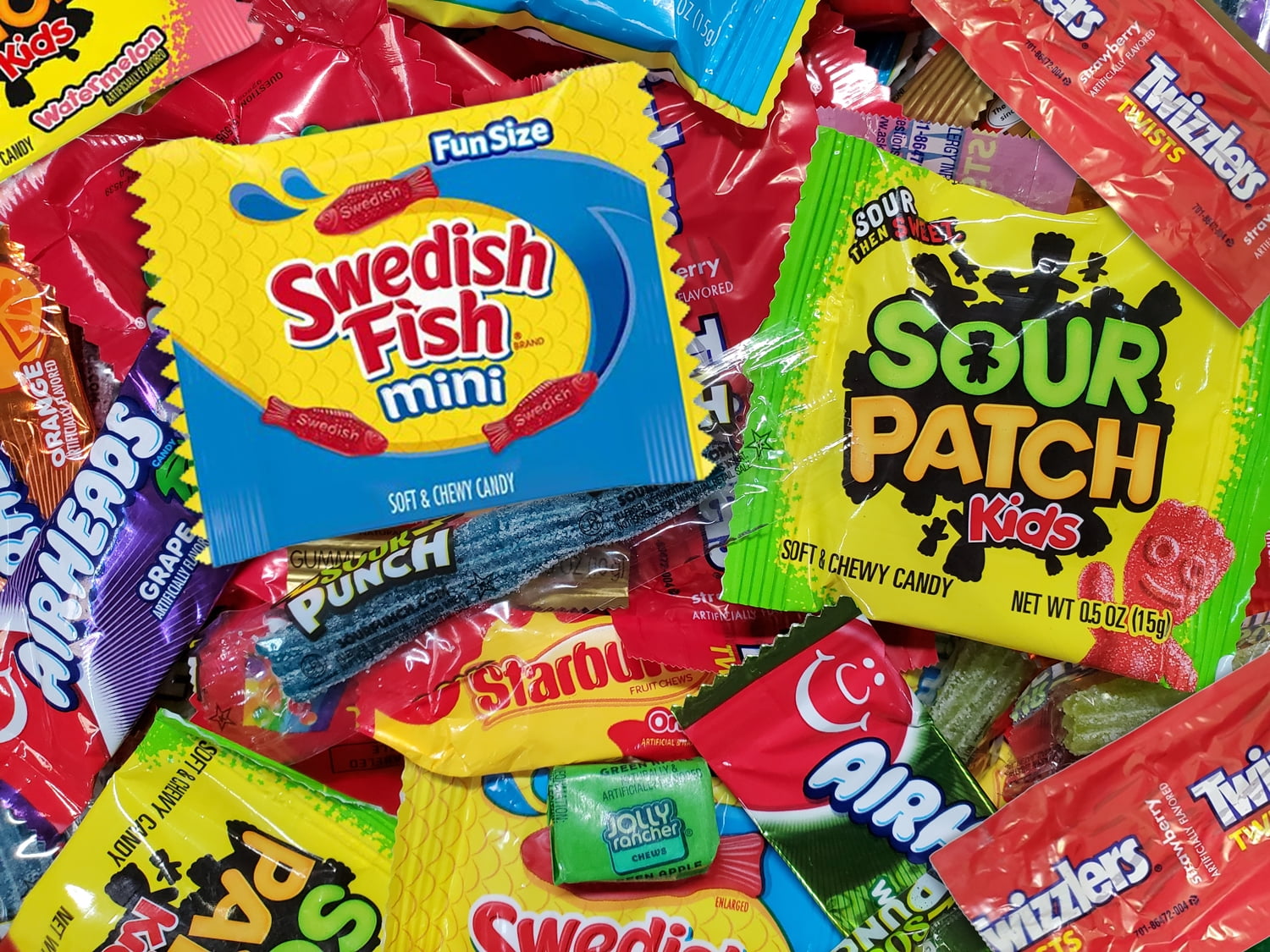 Sour Patch Kids Airheads Starburst Bulk Gummy Candy Variety Pack - 2 Lbs - Great for Pinatas
