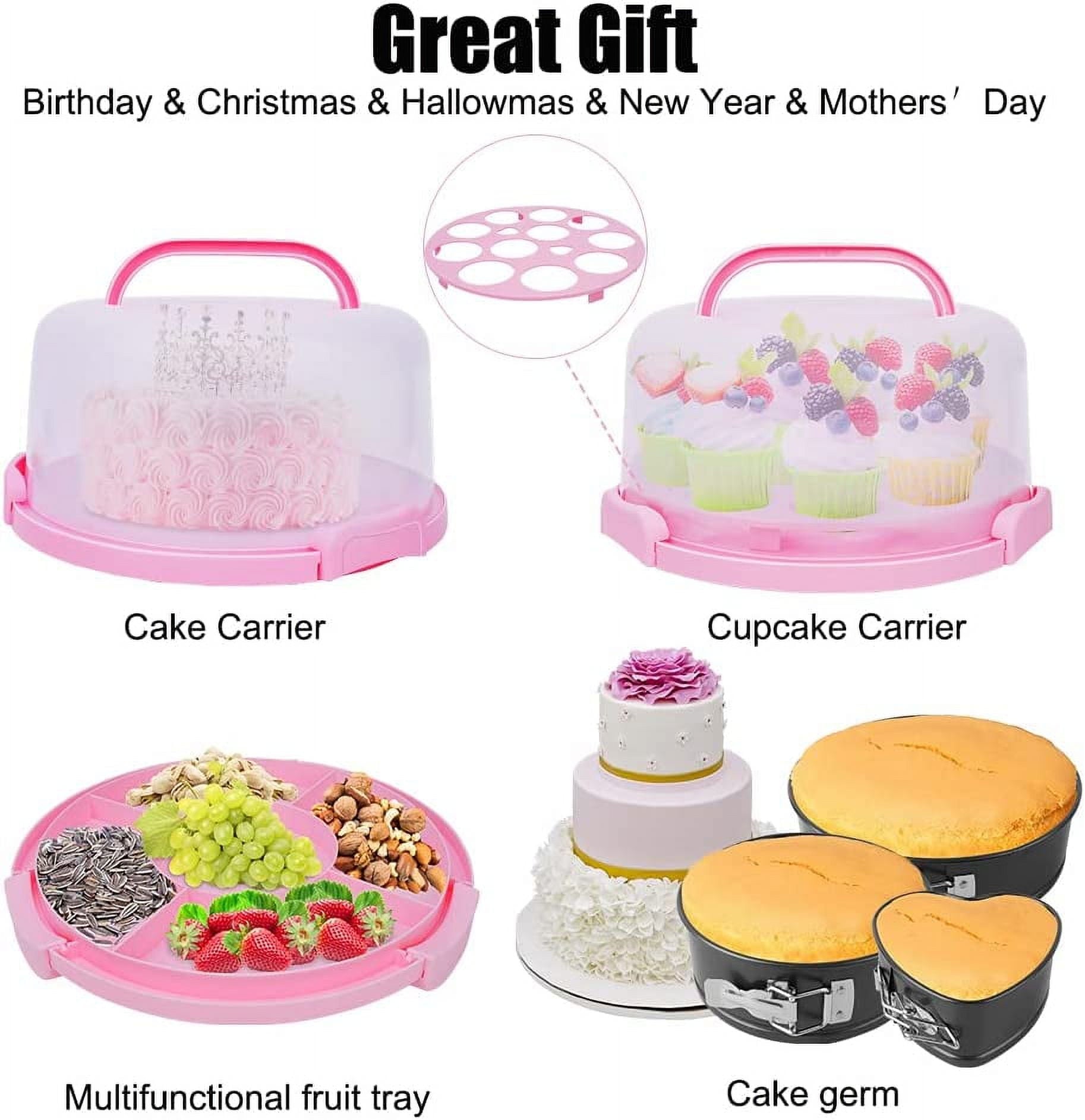 Cake Decorating Kit,635 Pcs Decorating Supplies With 3 Springform Pan Sets Icing Nozzles Rotating Turntable Cake Topper Piping Bags Carrier Holder,Cake Baking Set Tools