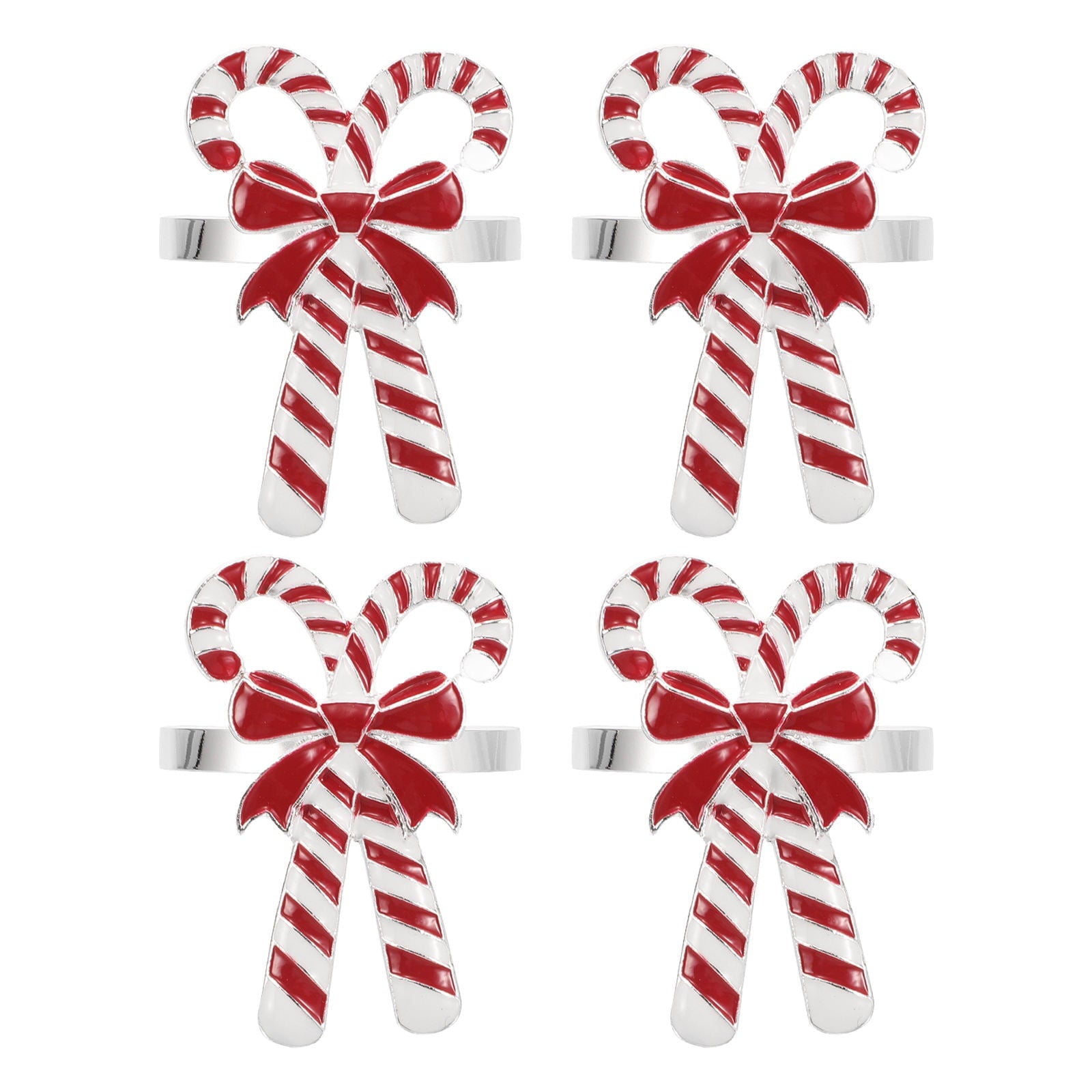 OUNONA 16 pcs  Christmas Napkin Rings Holders For Christmas Dinners Parties Wedding Adornment Table Decoration Accessories Thanksgiving Wedding Receptions