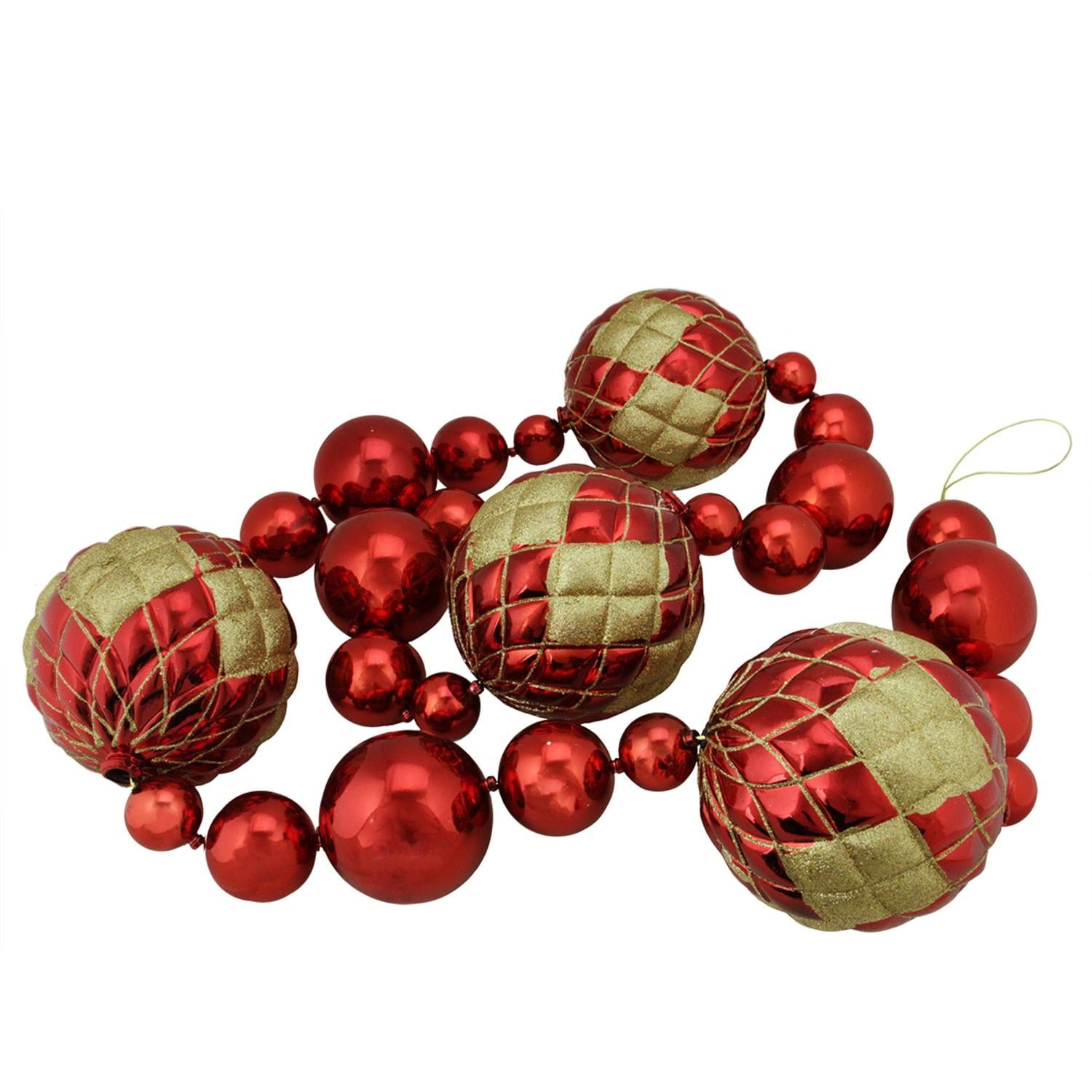 Northlight 6' Shiny Green Glittered Shatterproof Ball Christmas Garland