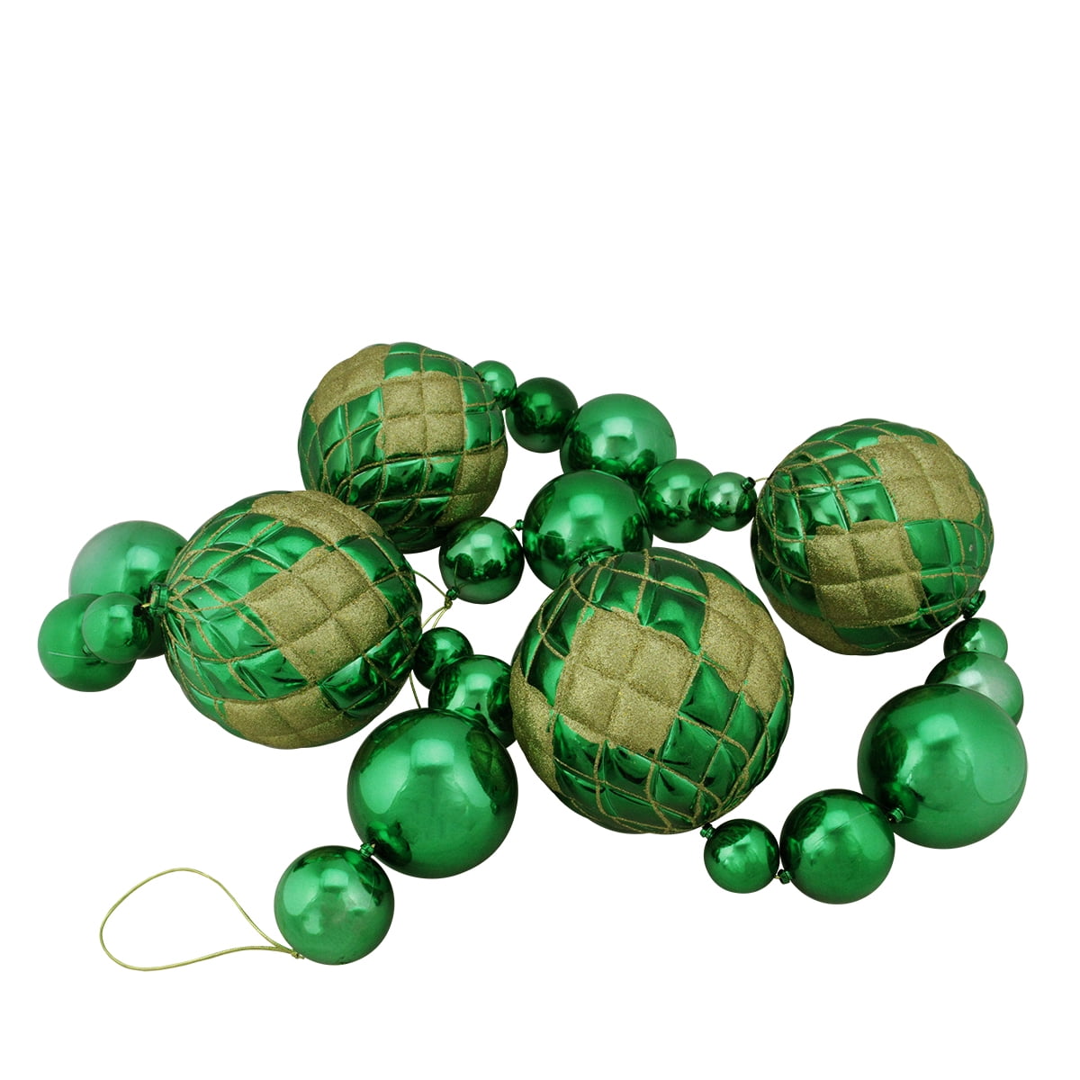 Northlight 6' Shiny Green Glittered Shatterproof Ball Christmas Garland
