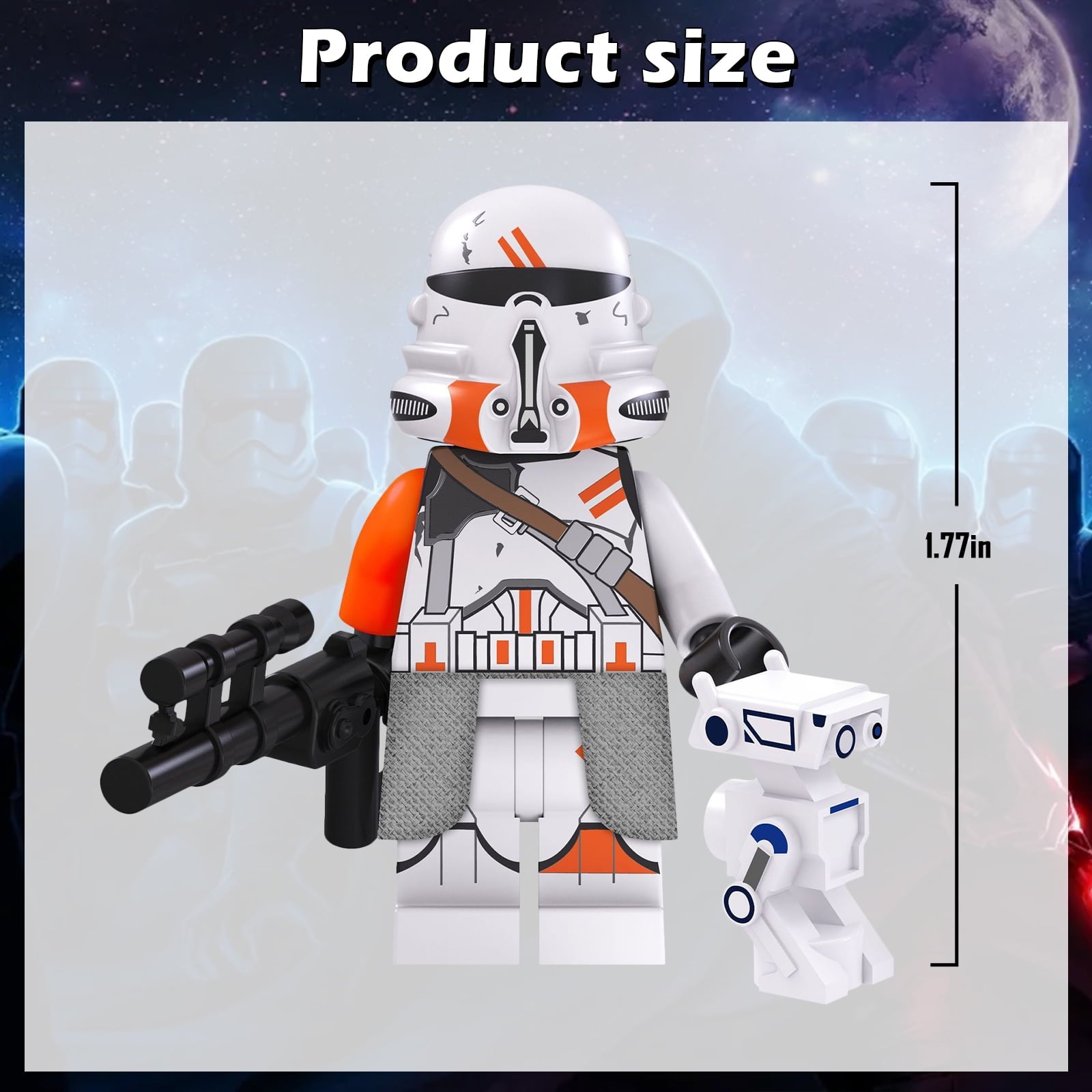16 Pcs Space Wars Action Figures Building Blocks Set, Battle Droids and Soldiers Clone Troopers Figures Building Toys Cake Toppers, Boys Kids Gift