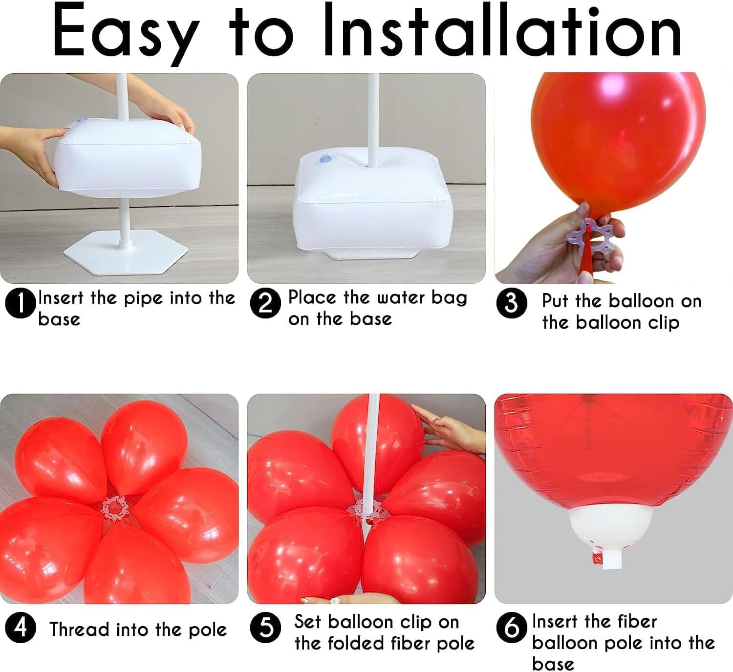 Ikerall Balloon Arch (White) Kit is 8.2 feet high and 5 feet wide with 30 balloon clips, a balloon pump, and other accessories DIY Free Bending Shape Half Arch Aluminum Alloy Material Bracket with PV