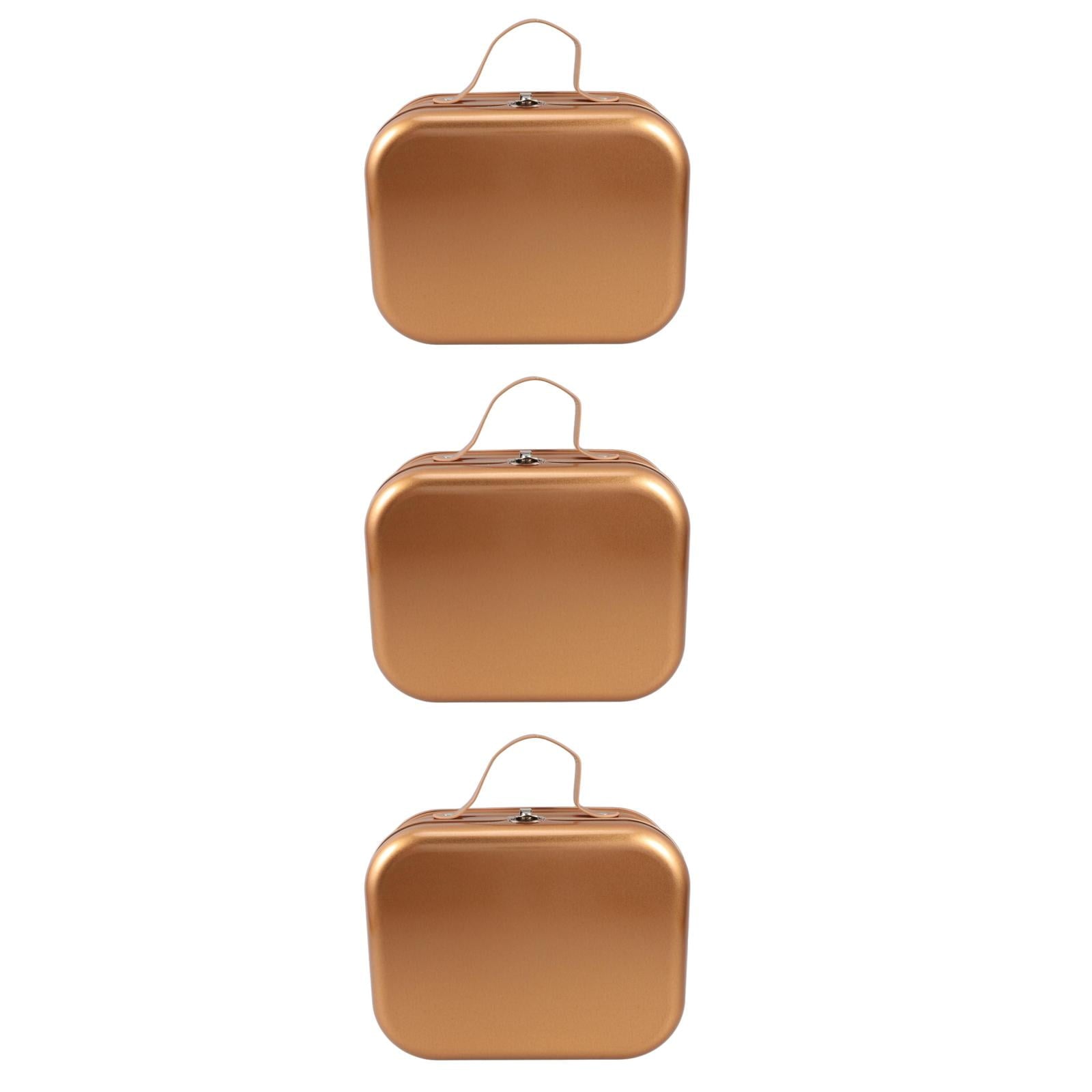 Hemoton 3pcs Wrapping Box Container Handheld Gifts Wrapping Box Tinplate Packing Keepsake Case Tin Packing Case Storage Box Gift Wrapping Case