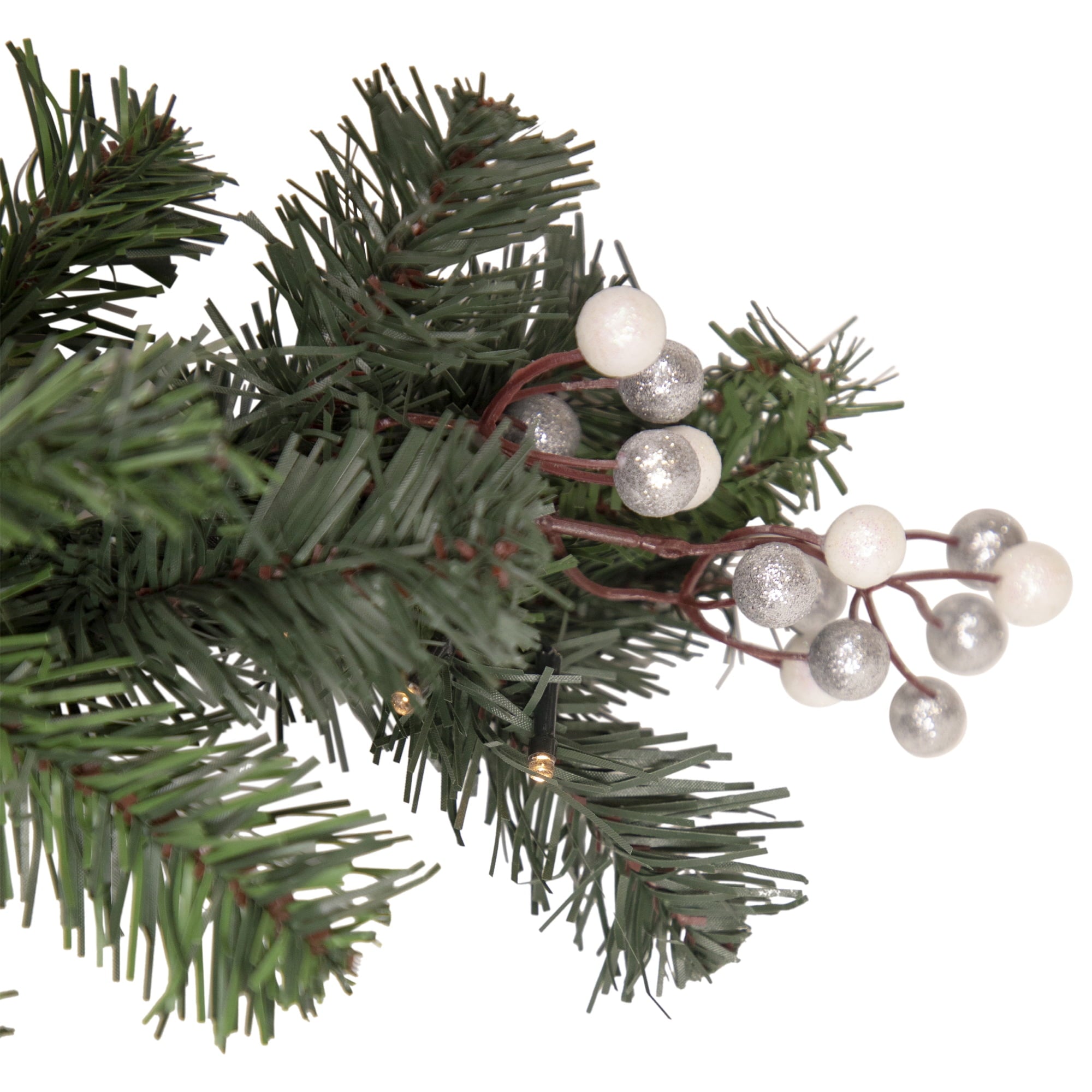 Northlight Pre-Lit LED Battery Operated Pre-Decorated Pine Christmas Garland - 6' x 10" - Warm White