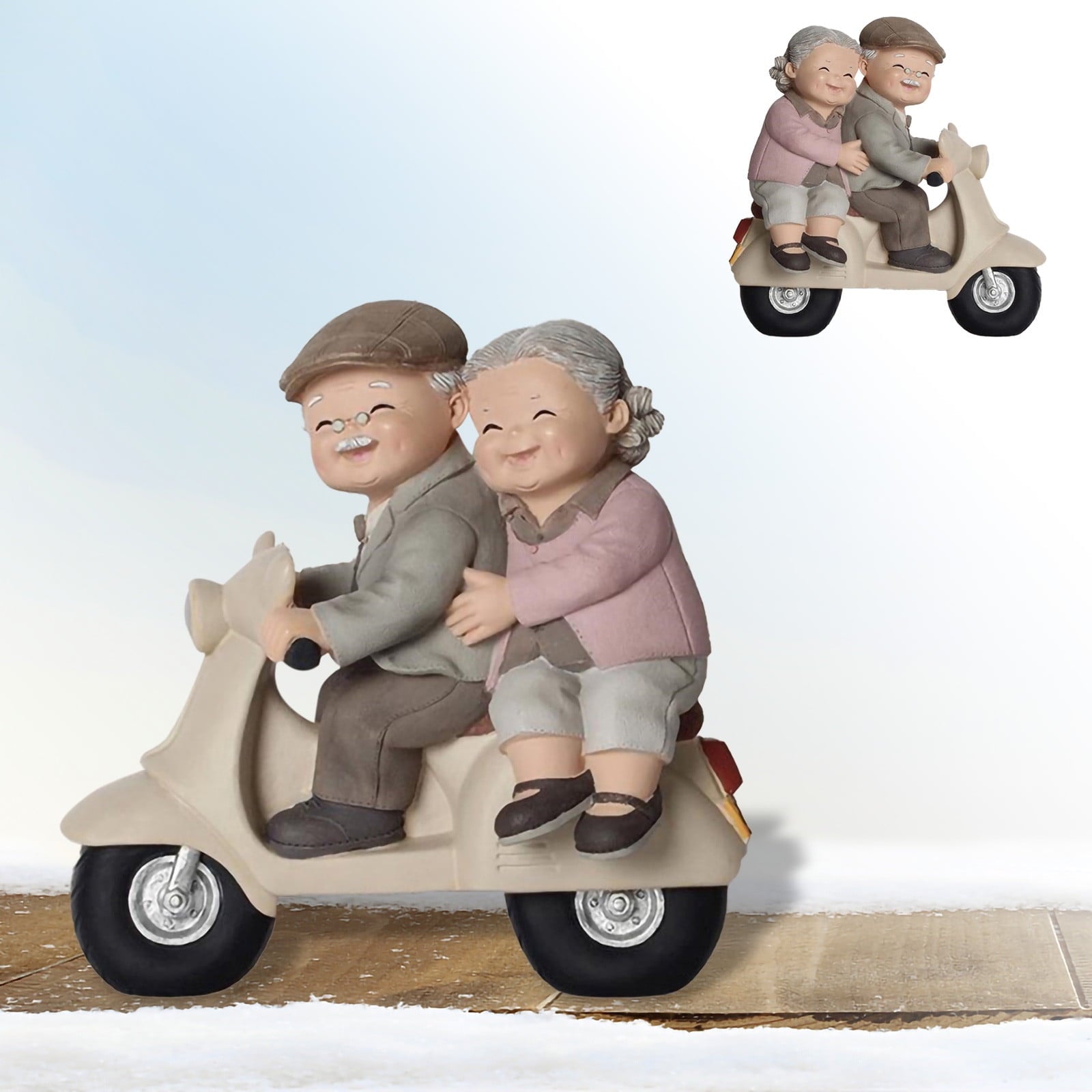Your Holiday Resin Elderly Couples Anniversary Wedding Cake Topper Figurines (Accompany You Till the End of Time)