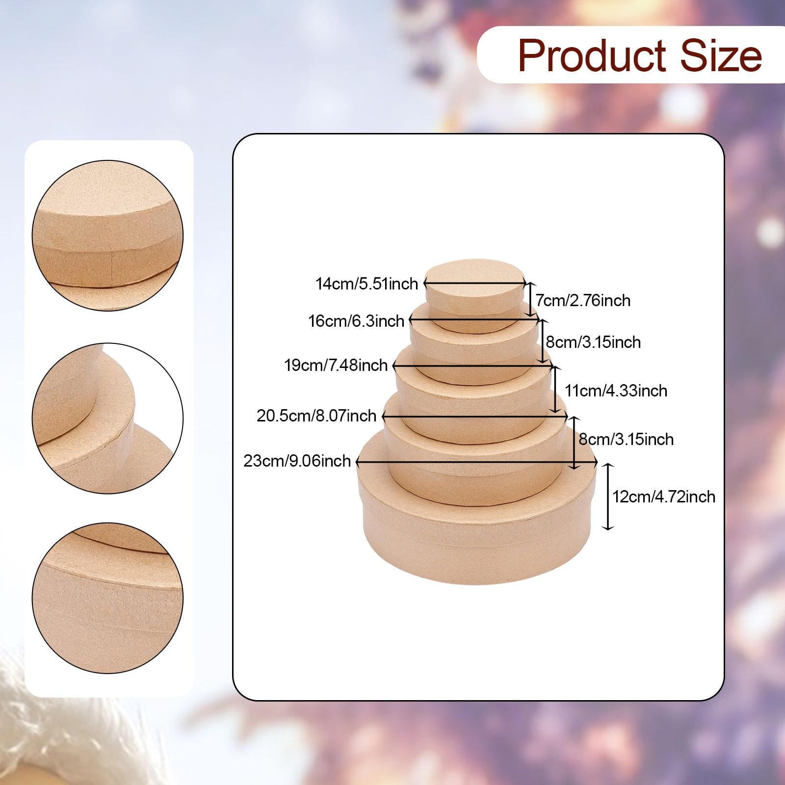Sharprepublic 5 Pieces Gift Boxes for Presents Gift Wrapping Storage Biscuit Case Round Paper