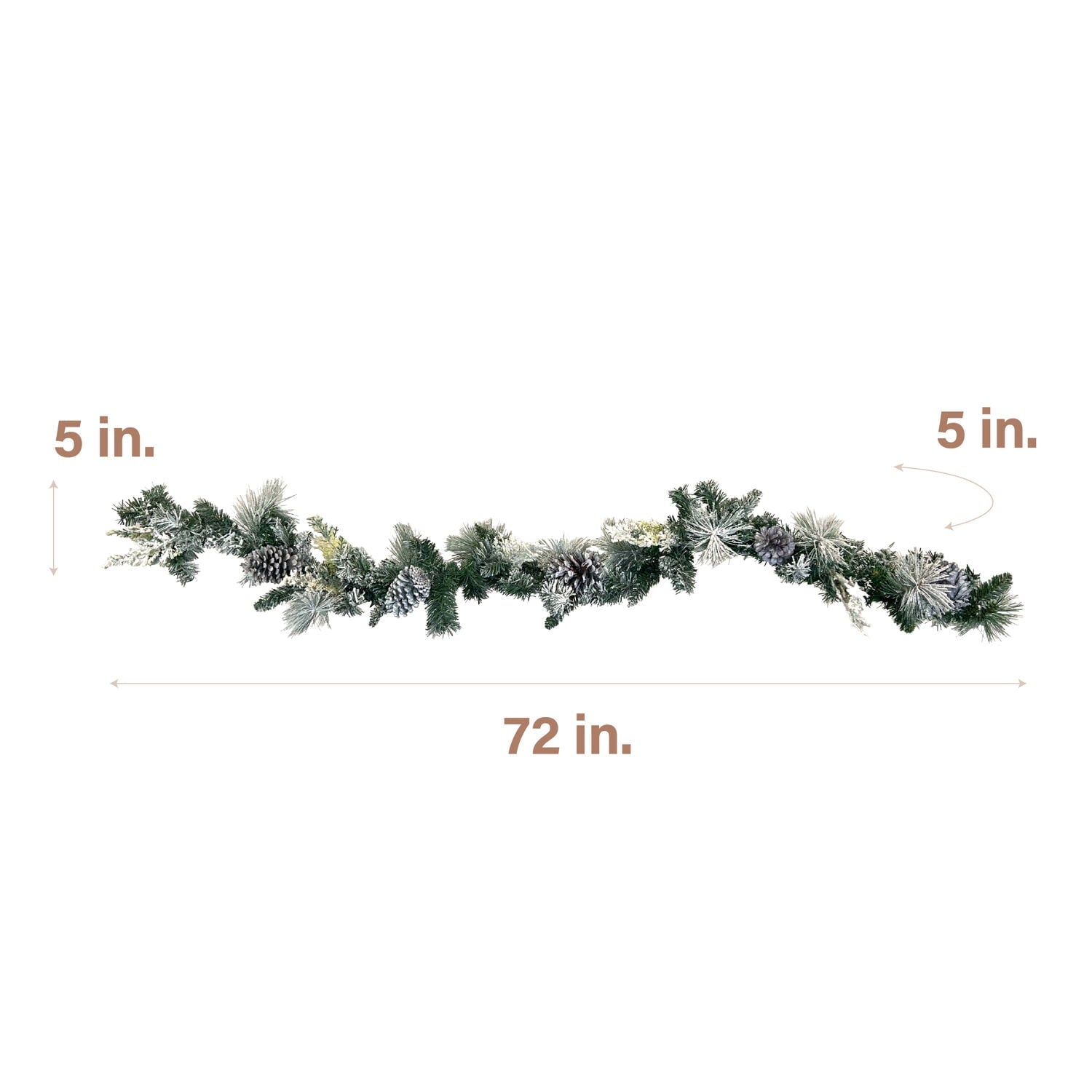 Fraser Hill Farm 6 Foot Mixed Pine/Pinecone Snowy Garland