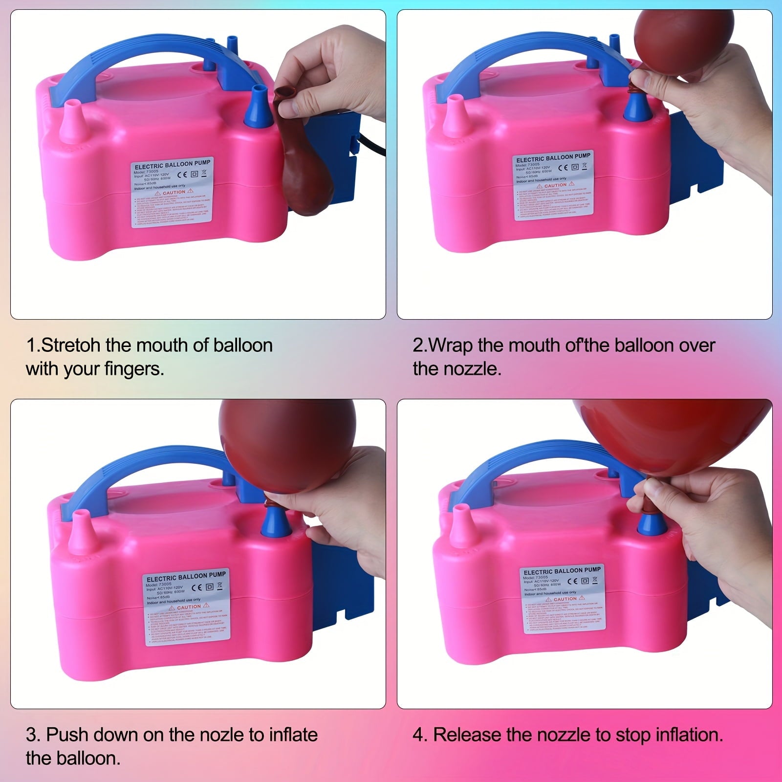 Balloon Pump, Balloon Pump Electric, Electric Balloon Pump At Home, Portable Air Blower With Dual Nozzle Balloon Air Pump For Decoration, Party And Save Time, Without Battery