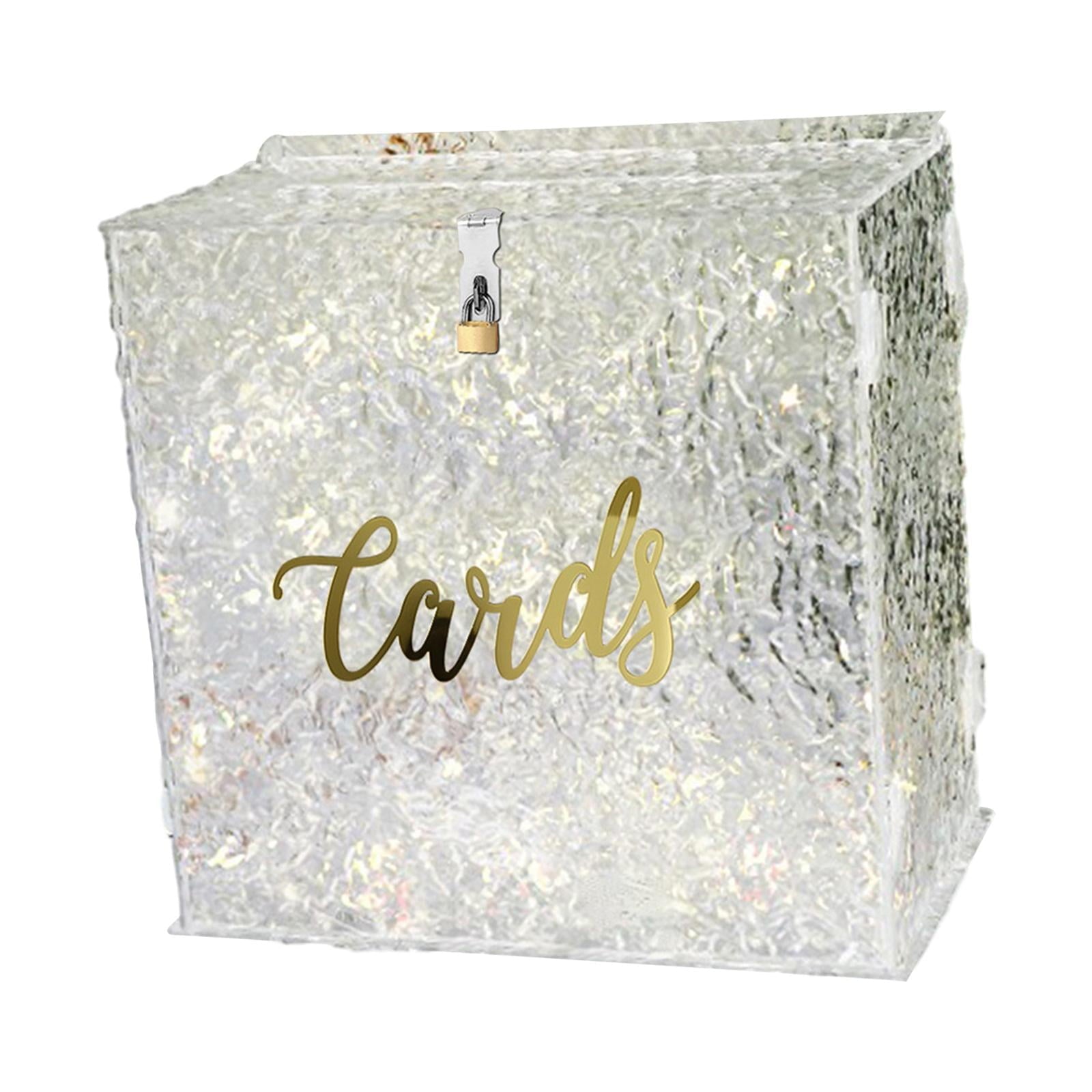 Greeting Card Box, Acrylic Card Box, Thick with Slot Acrylic Wedding Cards Box, Wedding Envelope Box, for Wedding Graduation Reception Party Style A