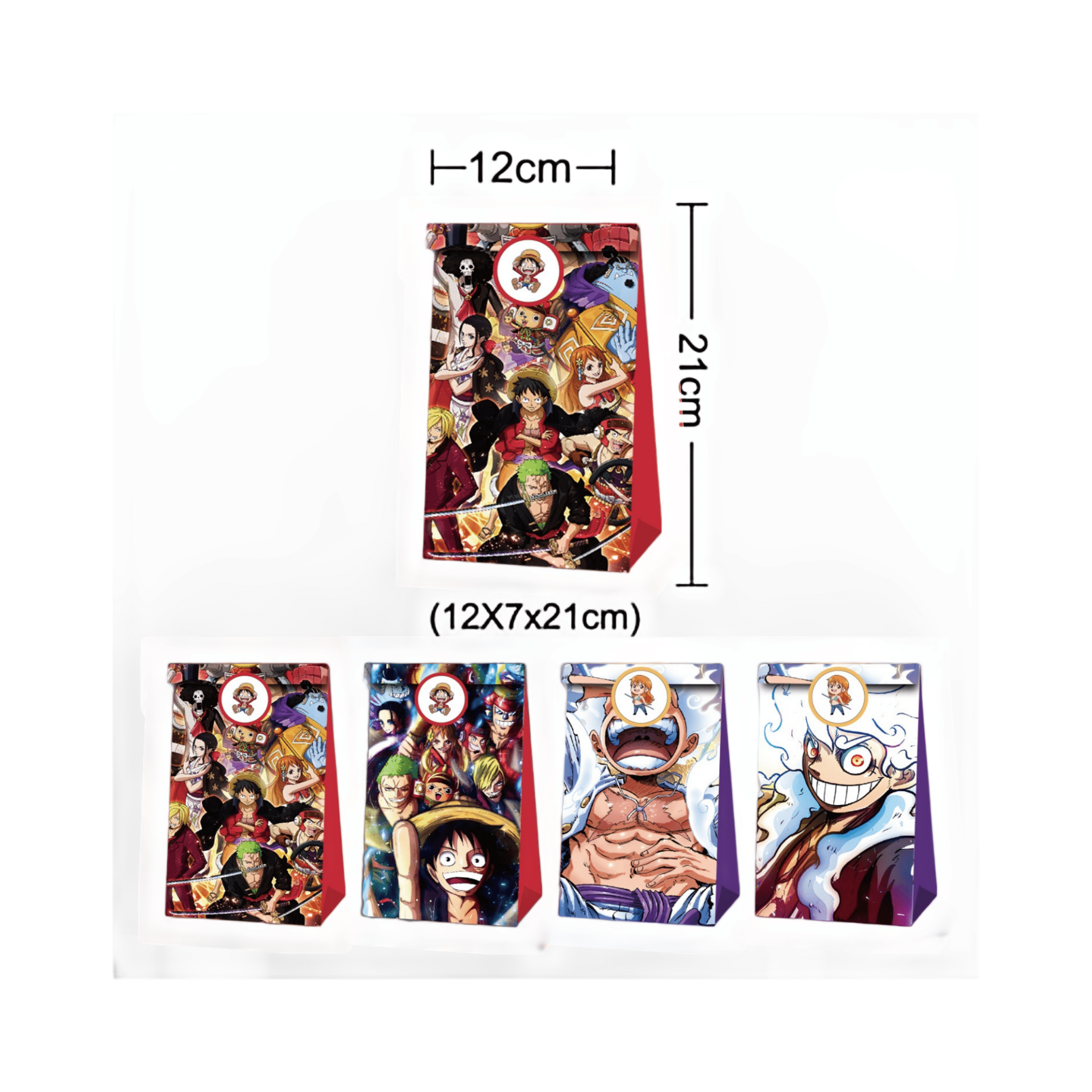 24 PCS One Piece Party Favor Candy Bags for Minions Themed Birthday Supplies Decor,Kids Birthday Game Party Kraft Paper Goodie Gift Bag Decorations