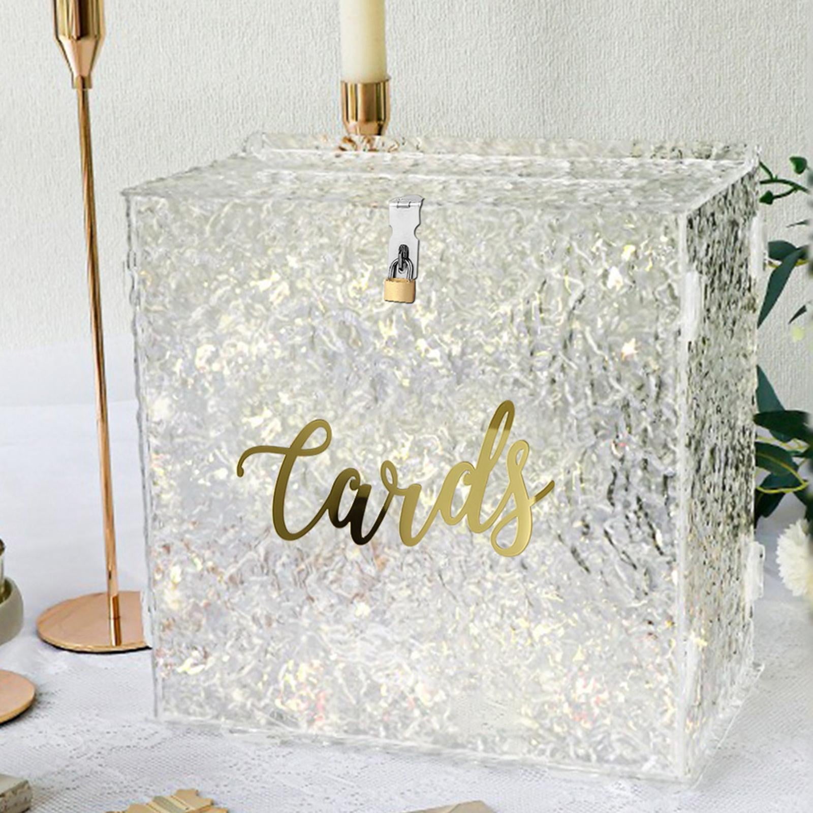 Greeting Card Box, Acrylic Card Box, Thick with Slot Acrylic Wedding Cards Box, Wedding Envelope Box, for Wedding Graduation Reception Party Style A
