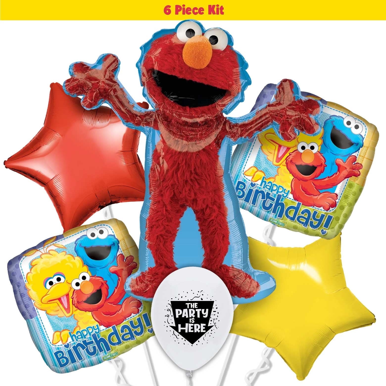 19pc Elmo Sesame Street Birthday Balloon Party Kit with 40 inch Number 2 Red Age Balloon - Birthday Party Decoration Supplies