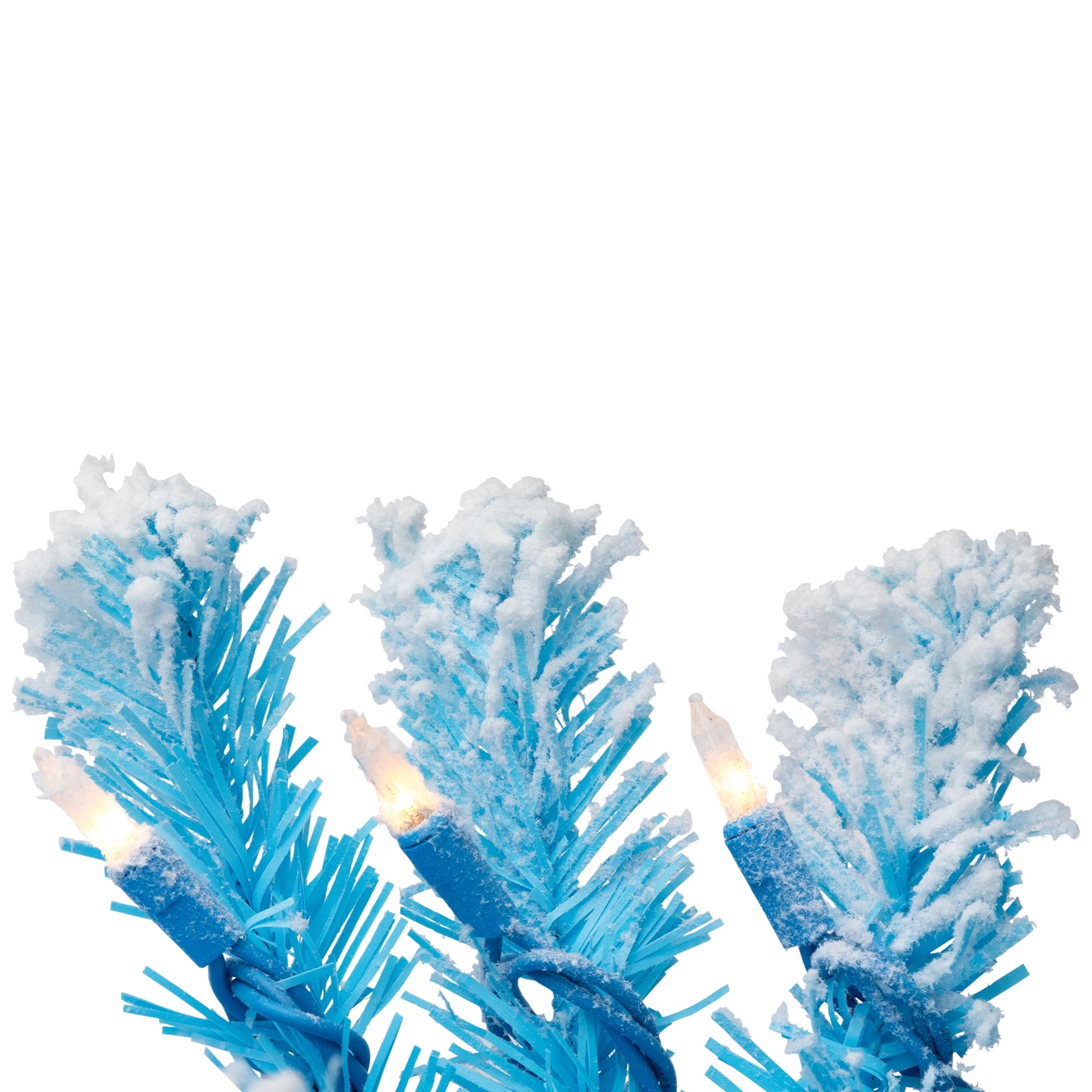 Northlight Pre-Lit Artificial Flocked Pine Christmas Garland - 9' - Sky Blue - Clear Lights