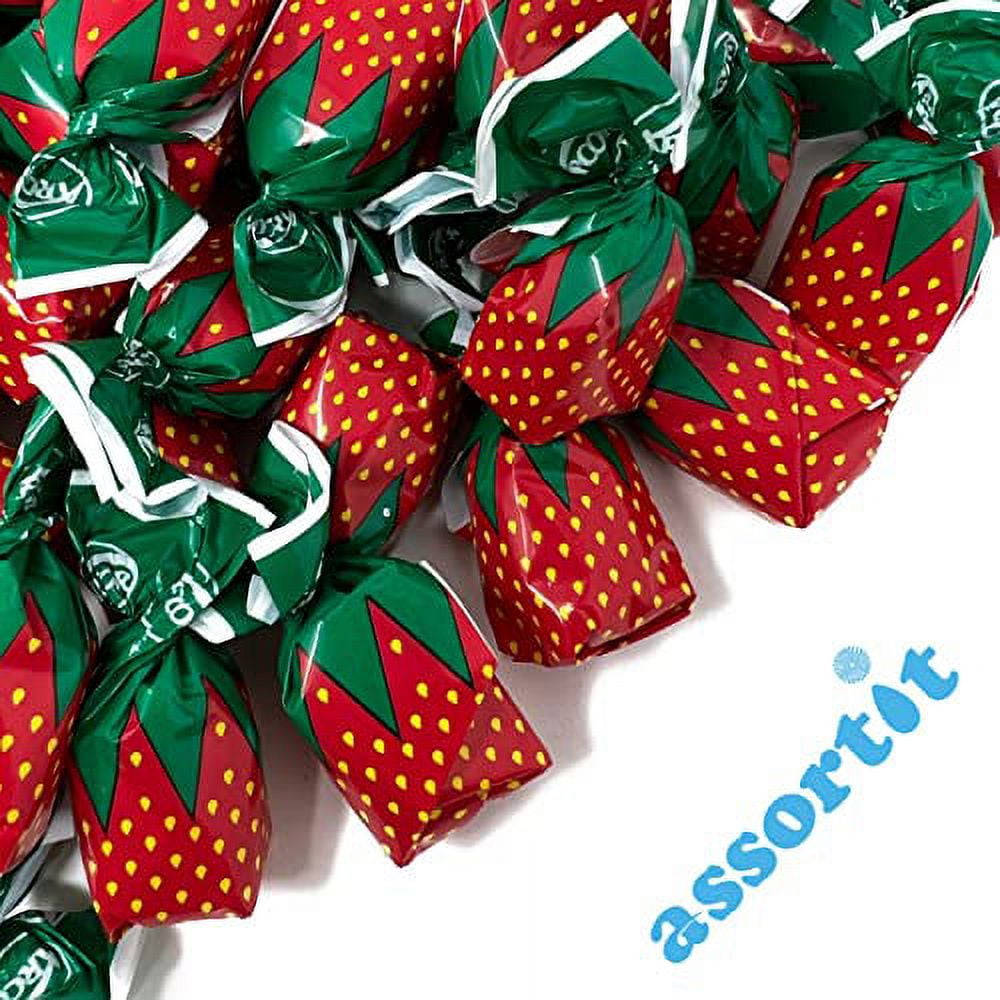Strawberry Filled Hard Candy - 6 lbs - Strawberry Flavored Bon Bons Filled with Chewy Strawberry Candy - Bulk American Vintage Candy Assortment - Individually Wrapped, 96 oz.
