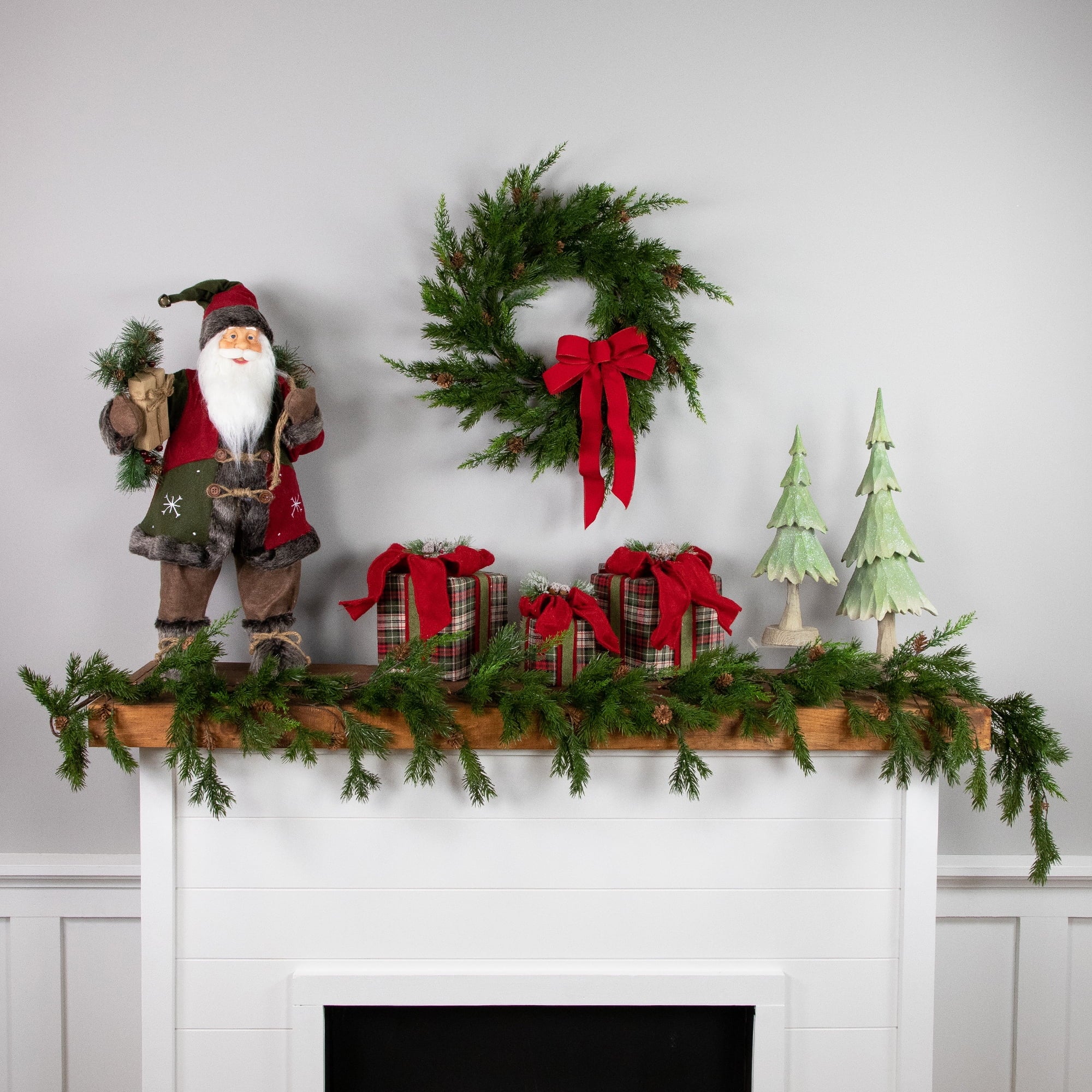 Northlight Real Touch™️ Cypress and Pinecone Artificial Christmas Garland - 6' x 8" - Unlit