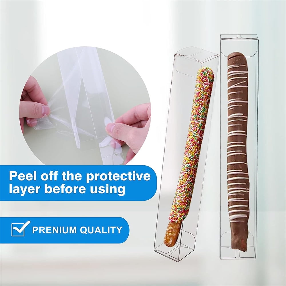 NOGIS 40 Pack 1 x 1 x 8 inches Individual Chocolate Covered Pretzel Rods Boxes (Not Include Pretzel) Gumball Boxes Party Favor Small Treat Boxes