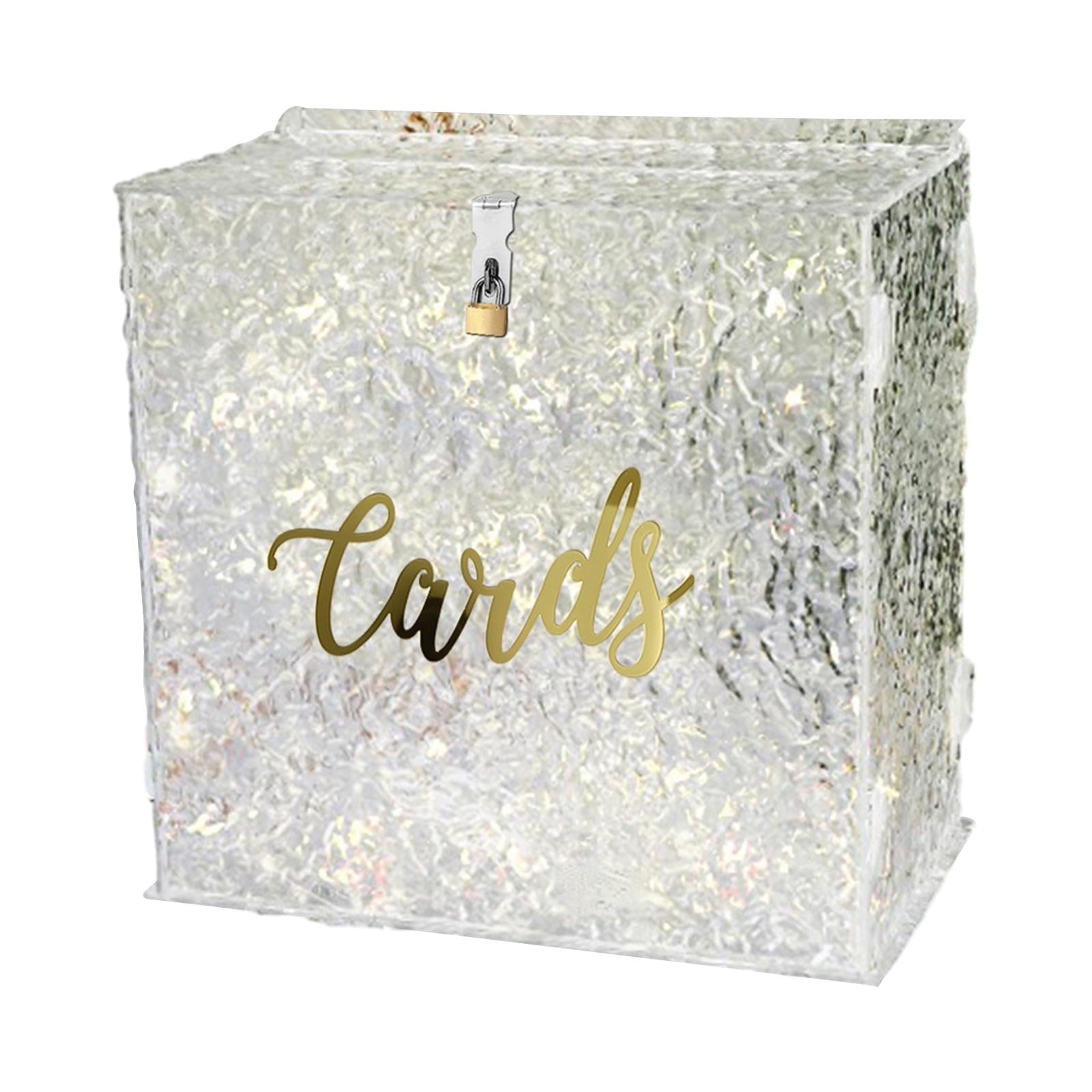 Greeting Card Box, Acrylic Card Box, Thick with Slot Acrylic Wedding Cards Box, Wedding Envelope Box, for Wedding Graduation Reception Party Style A