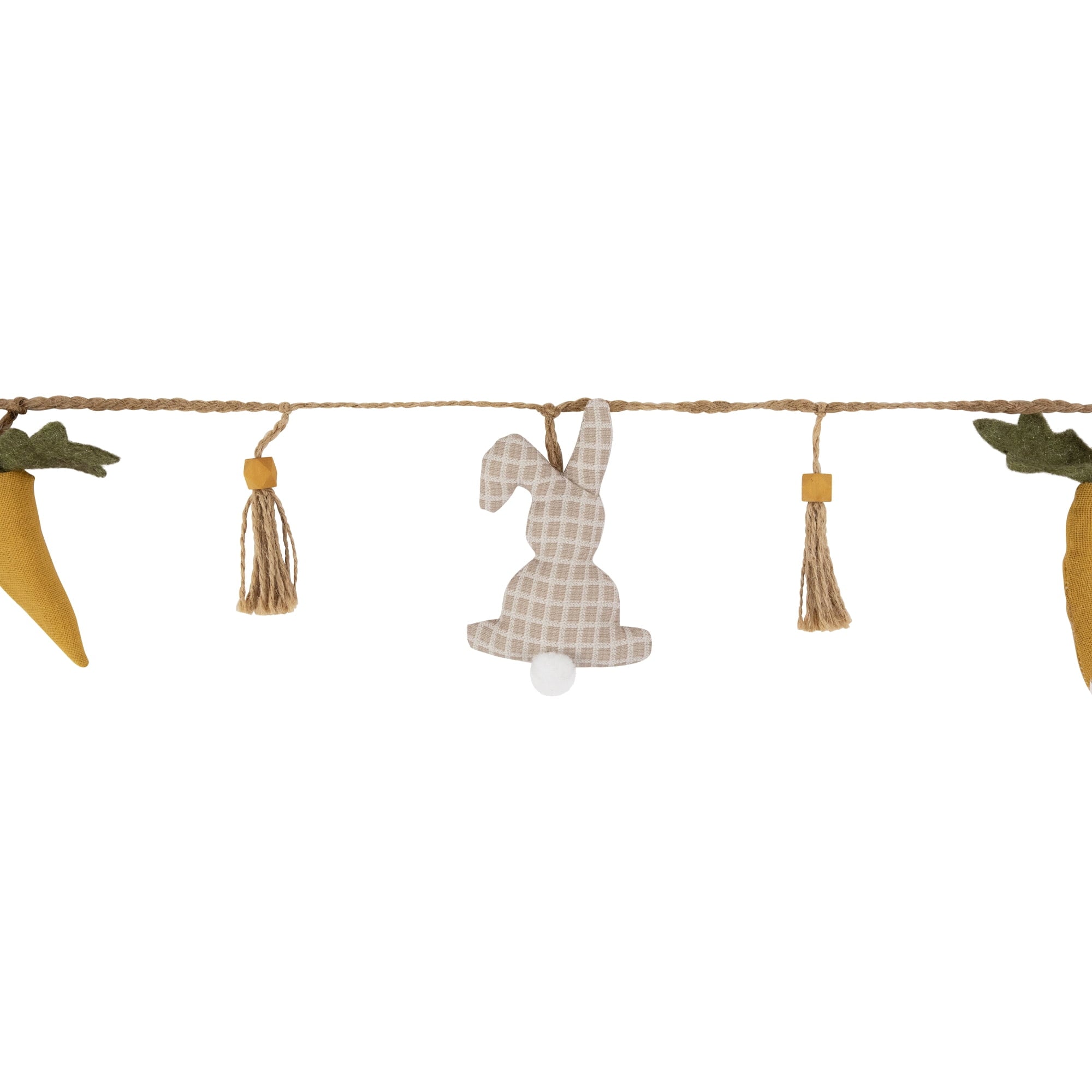 Northlight Fabric Rabbits and Carrots Easter Garland -3.5'