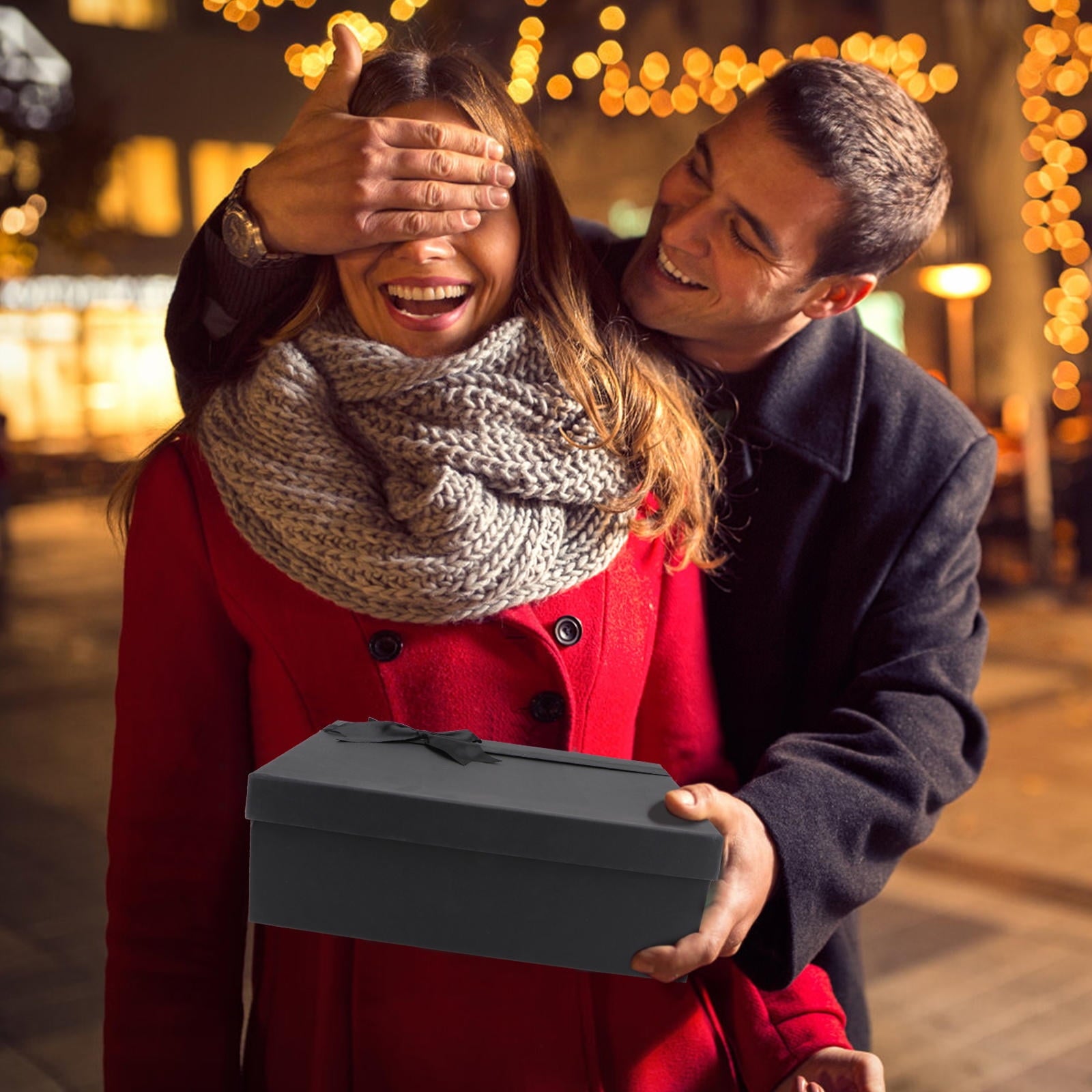 Masteelf 3 pcs Bow-tie Gift Box Present Storage Box Decorative Gift Container (Black)