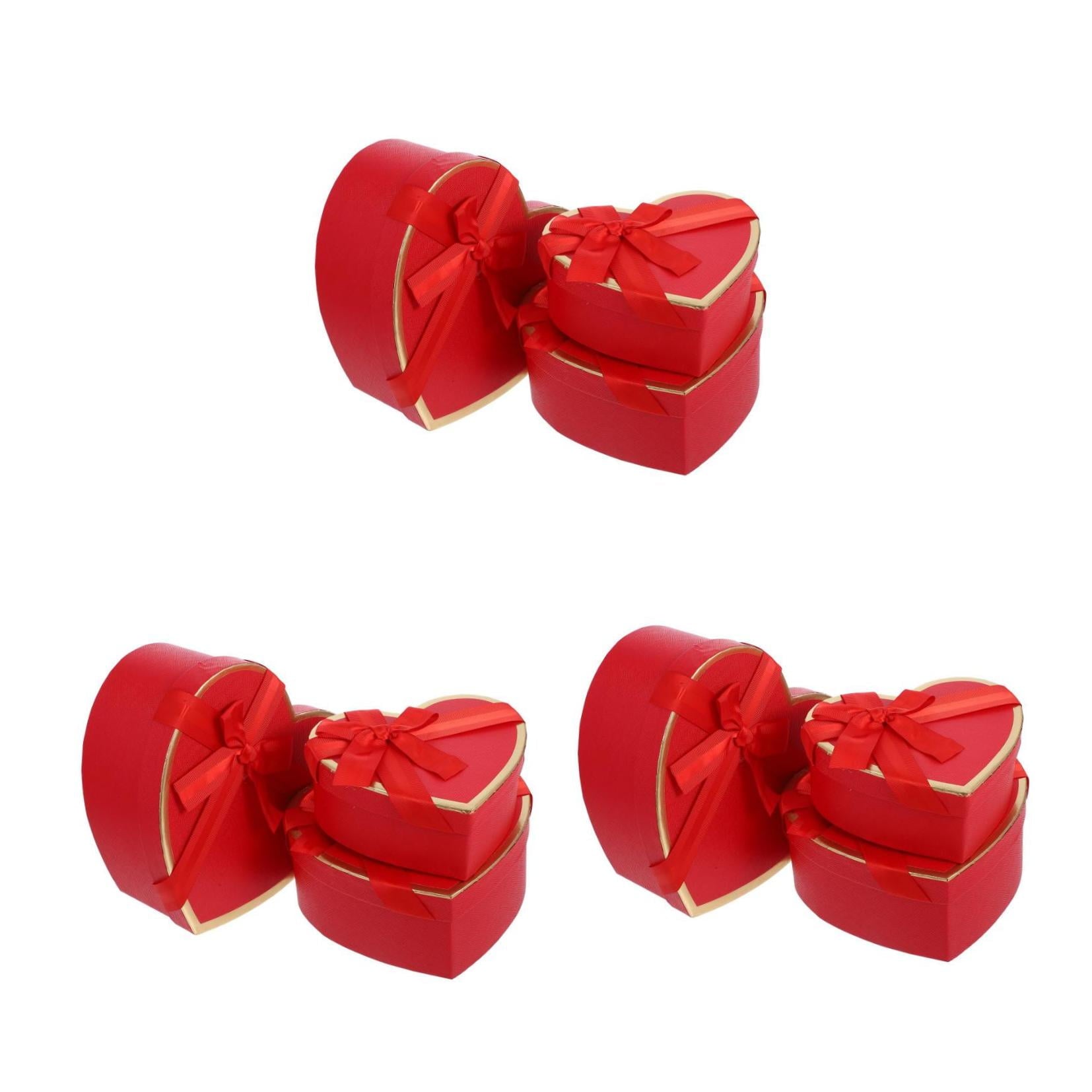 Raindrops 3 Sets  Valentines Day Heart Shaped Boxes Valentines Nesting Cardboard Cookie Box Flower Box Wraps Boxes For Wedding Birthday Present Wrapping Packaging Red