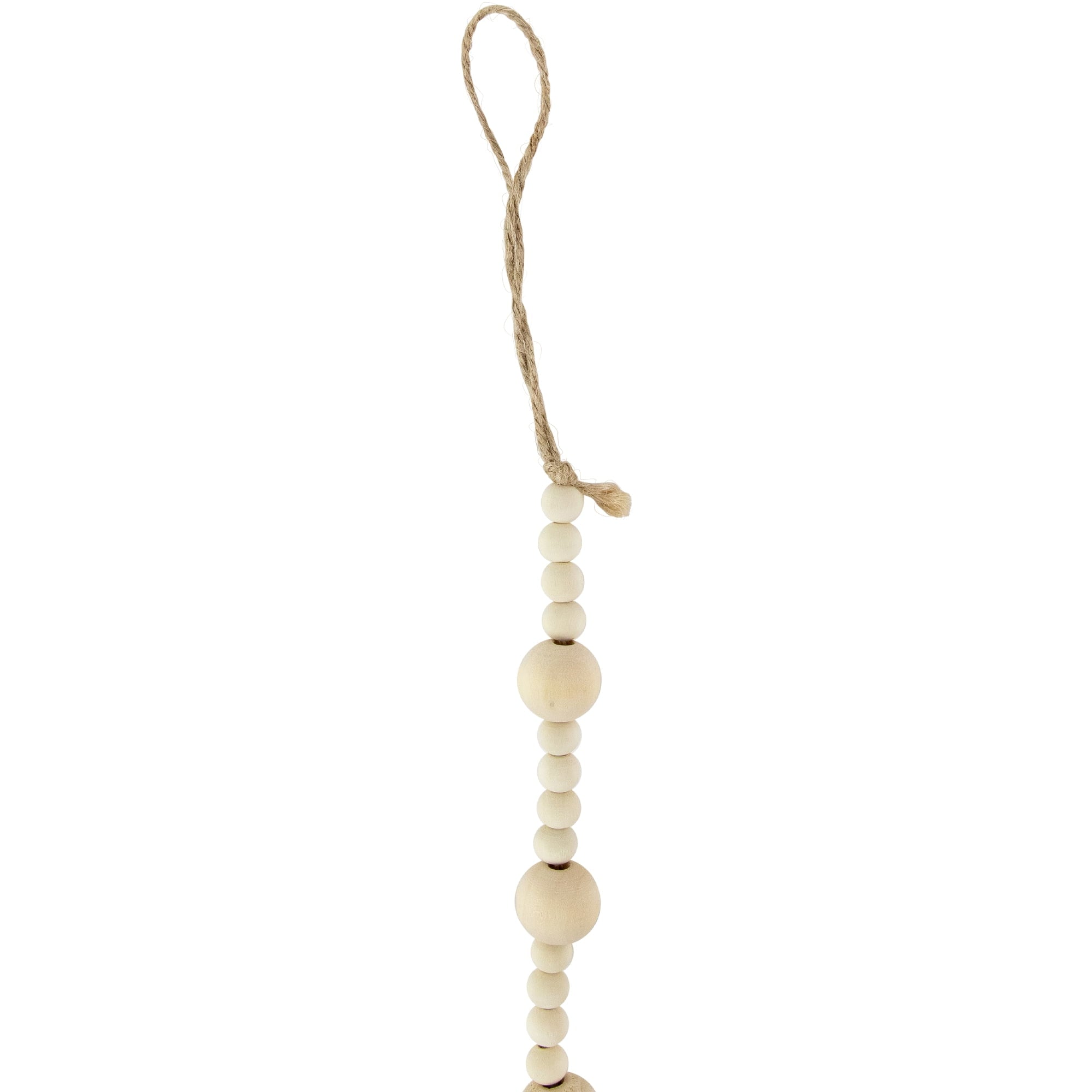 Northlight 6' Cream Wooden Beads Christmas Garland, Unlit