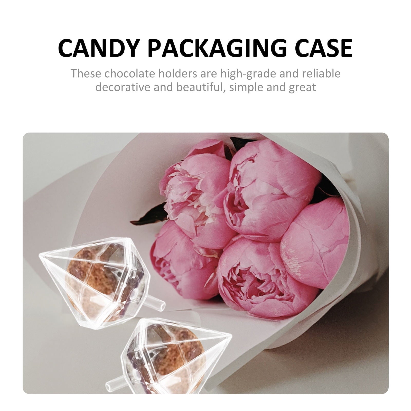 YSNOOWE Chocolate Box Holder in Clear Plastic for Elegant Diy Crafts and Candy Wrappers Packaging 80Set