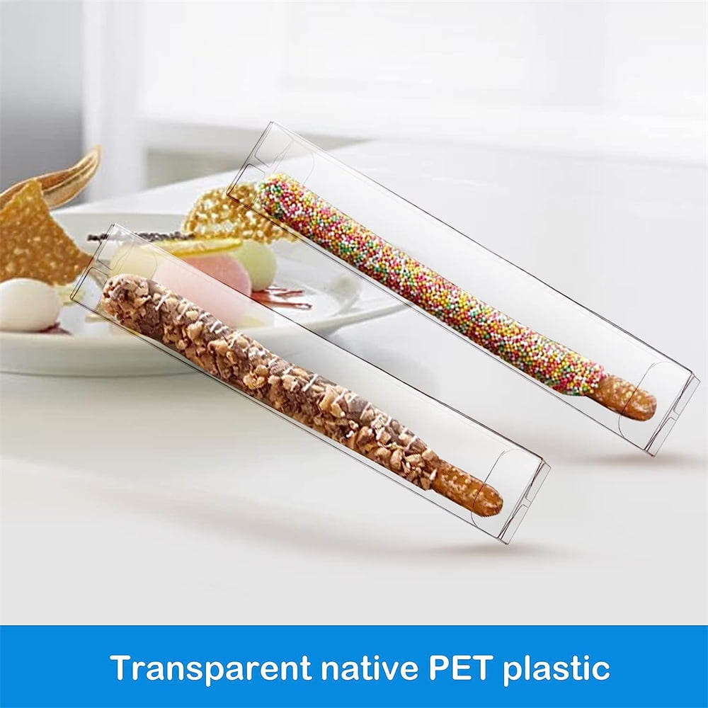 NOGIS 40 Pack 1 x 1 x 8 inches Individual Chocolate Covered Pretzel Rods Boxes (Not Include Pretzel) Gumball Boxes Party Favor Small Treat Boxes
