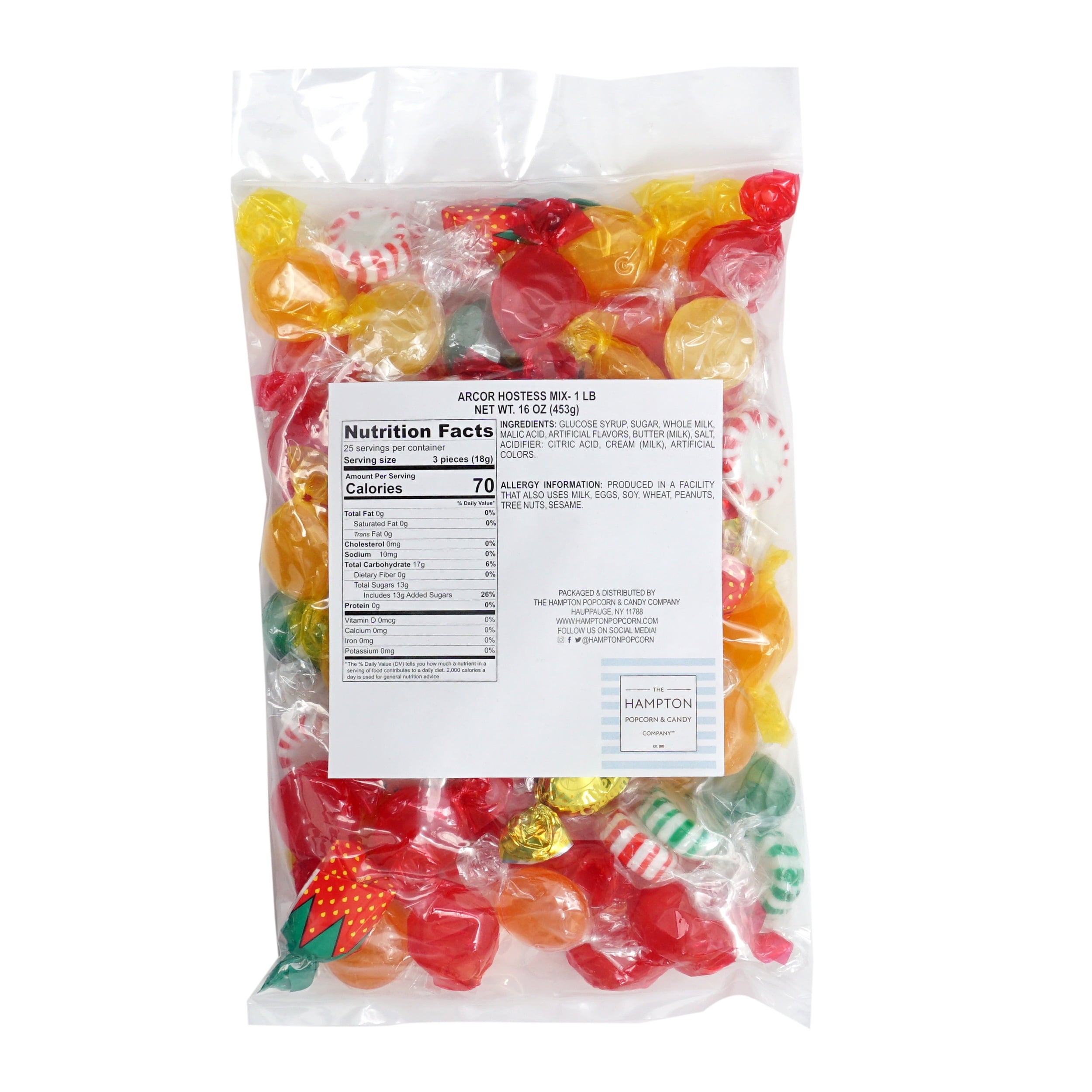 Arcor Hostess Mix, 5 Pound Bulk Candy (Approx. 375 pcs.), Arcor Candy, Old Fashioned Hard Candy Assortment, Butterscotch, Strawberry Candy, Cinnamon Discs, Peppermints