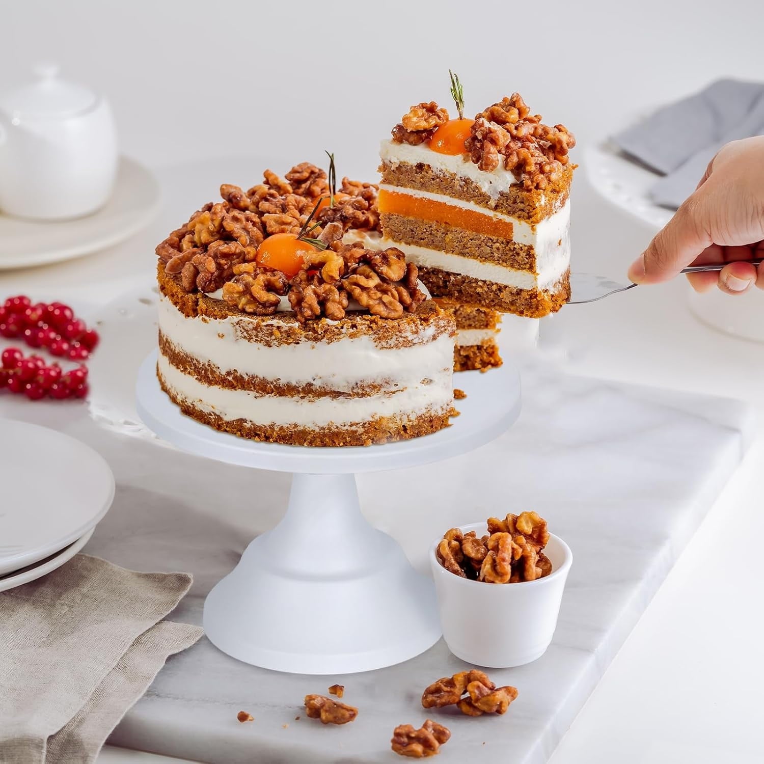 3 Pcs Cake Stand,White Cake Stand Set Disc Diameter 8" 10" 12"Round Dessert Stand  for Birthday Parties, Weddings, Baby Shower(White)