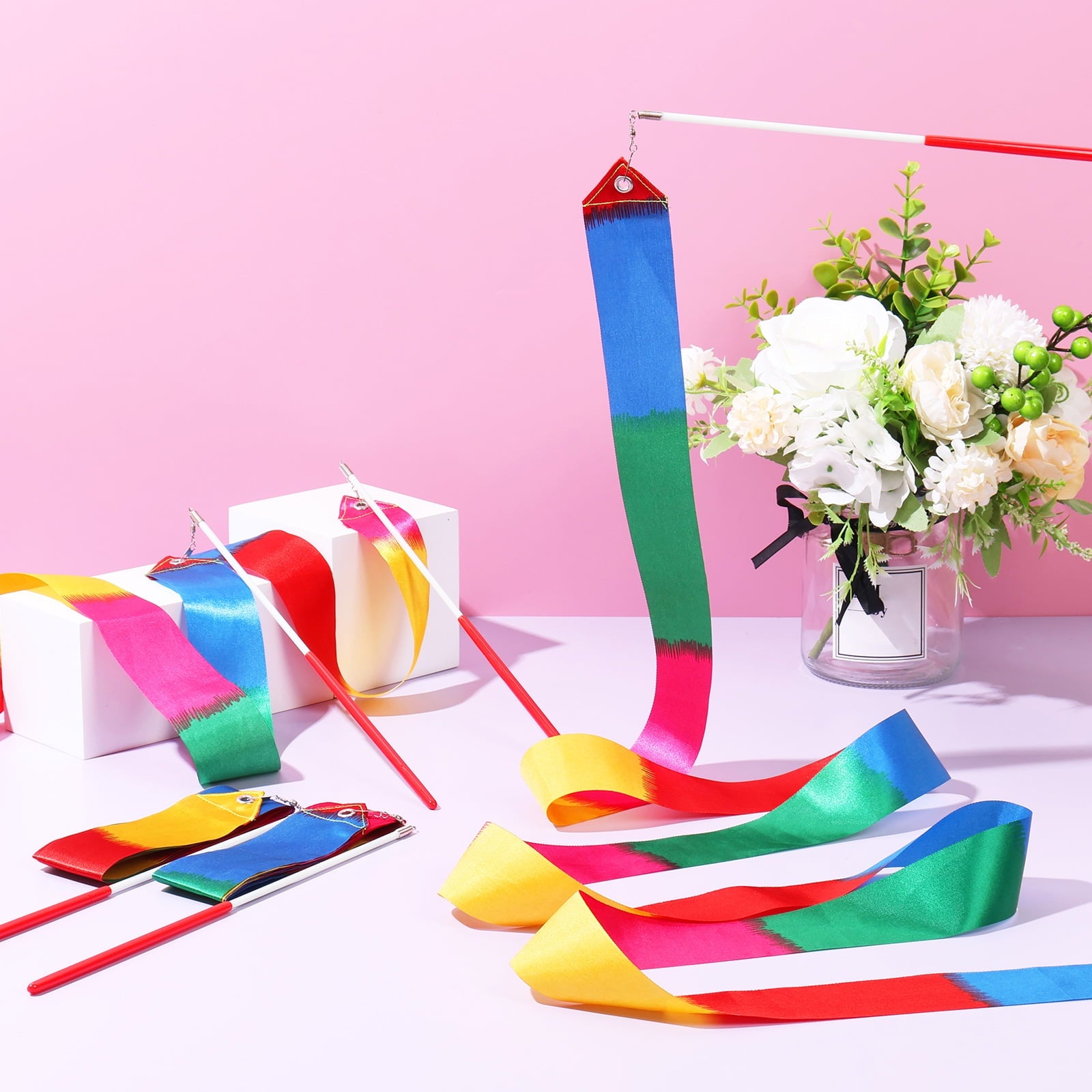 36Pcs Dance Ribbons for Kids Colorful Dancing Wand Reusable Dance Streamer for Party Games Gymnastics Goody Bag Stuffers