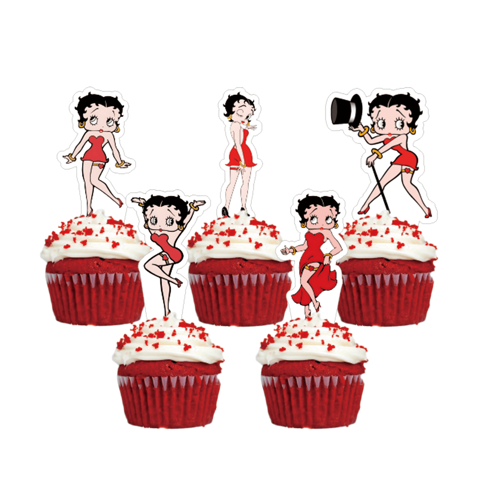 82 Pcs For Betty Cartoon - Party Decoration Kit – Includes Banner, Cake Topper, 12 Cupcake Toppers, 50 Stickers, and 18 Balloons for Festive and Birthday Celebrations