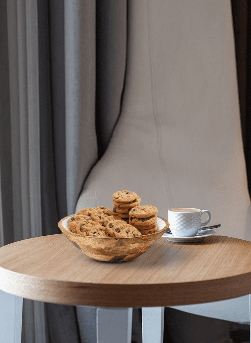Serene Spaces Living Modern Brown Decorative Wooden Bowl