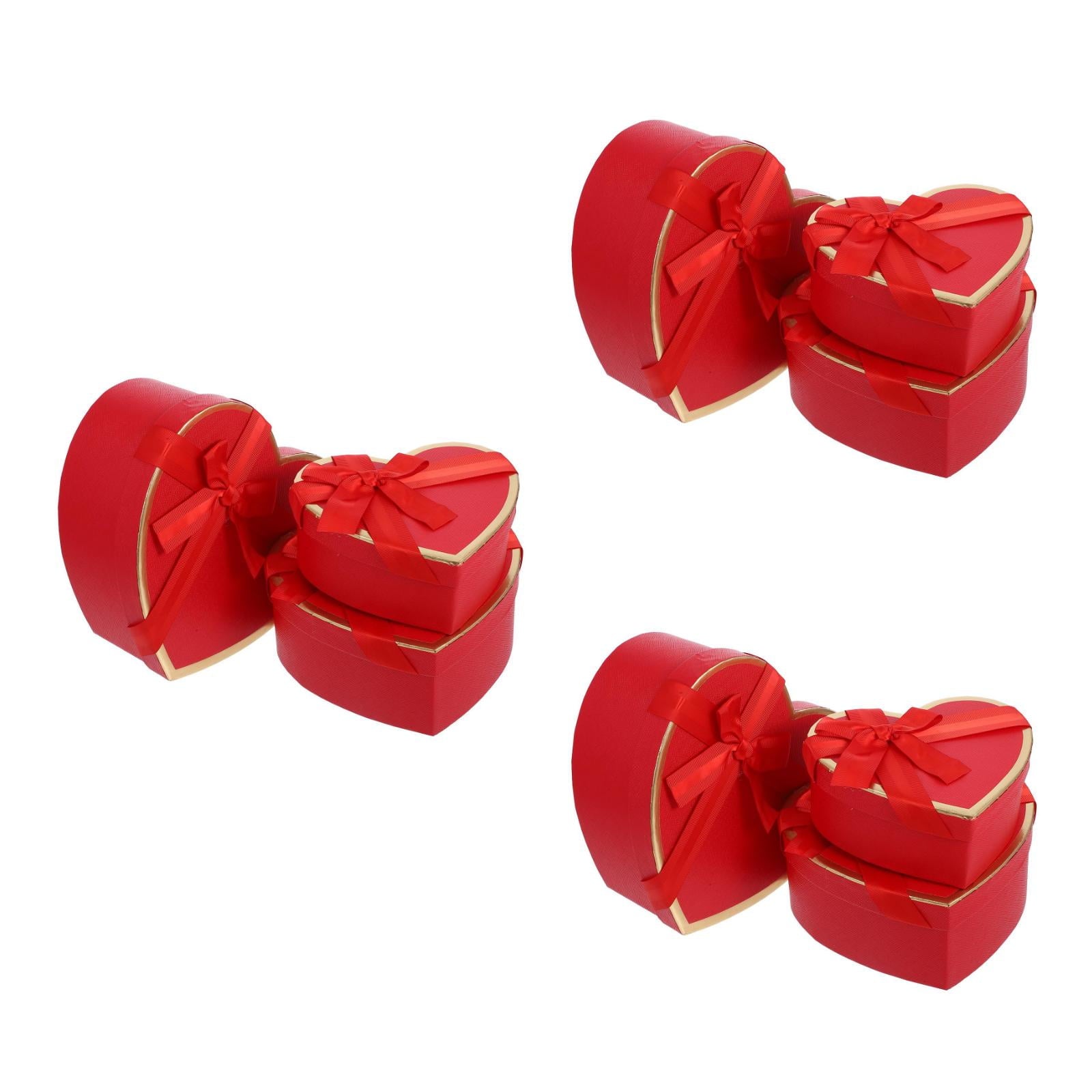 Raindrops 3 Sets  Valentines Day Heart Shaped Boxes Valentines Nesting Cardboard Cookie Box Flower Box Wraps Boxes For Wedding Birthday Present Wrapping Packaging Red