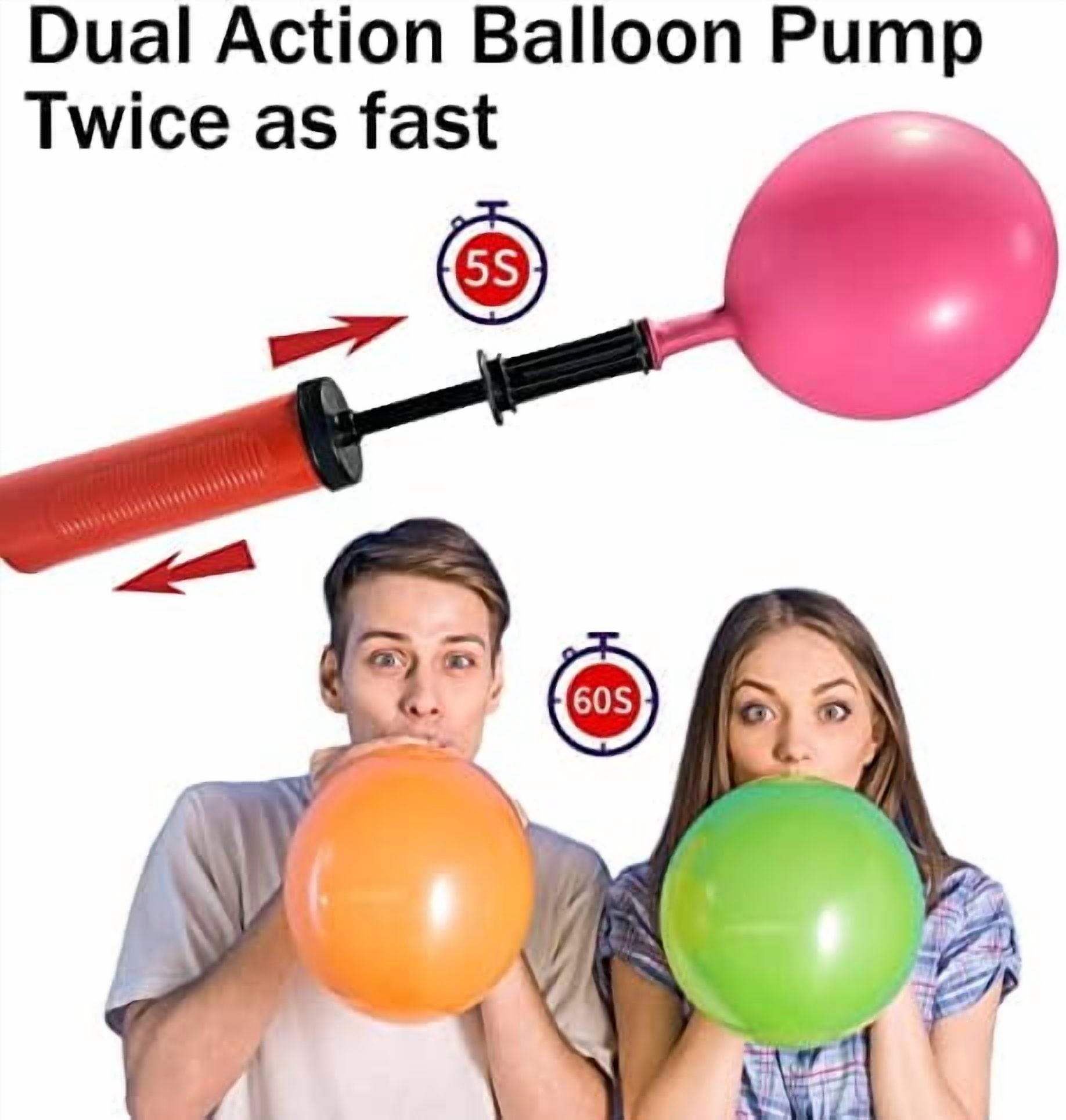 4pcs Balloon Pump Hand Held Inflator Air Pump for Balloons, 4 Random Color, Friends can Help Easy to Use for Party Birthday Decorations
