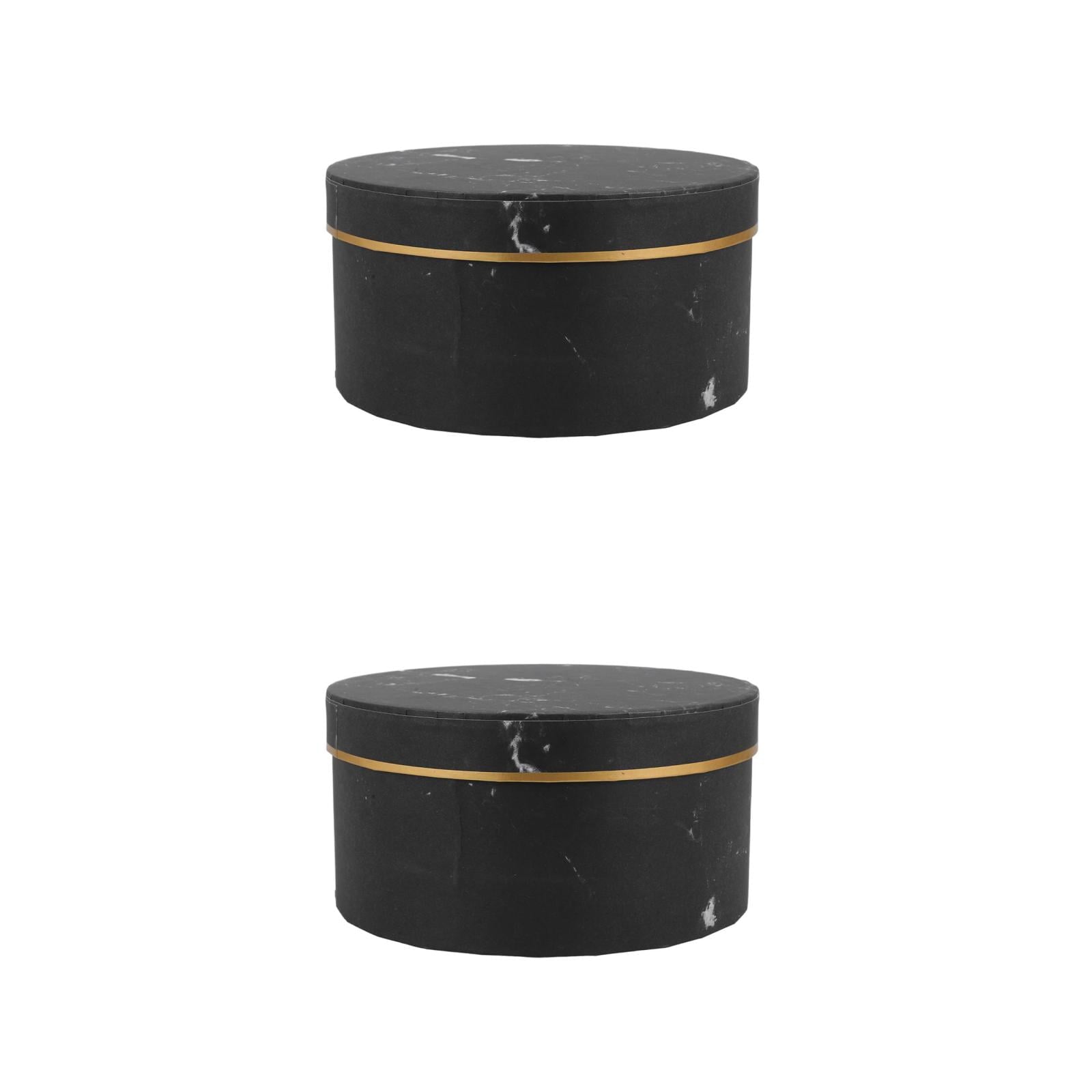 Masteelf 2pcs Marble Flower Box Round Present Box For Preserved Flowers Marbling Present Wrapping Box Round Flower Packing Box Wedding Present Packing Box