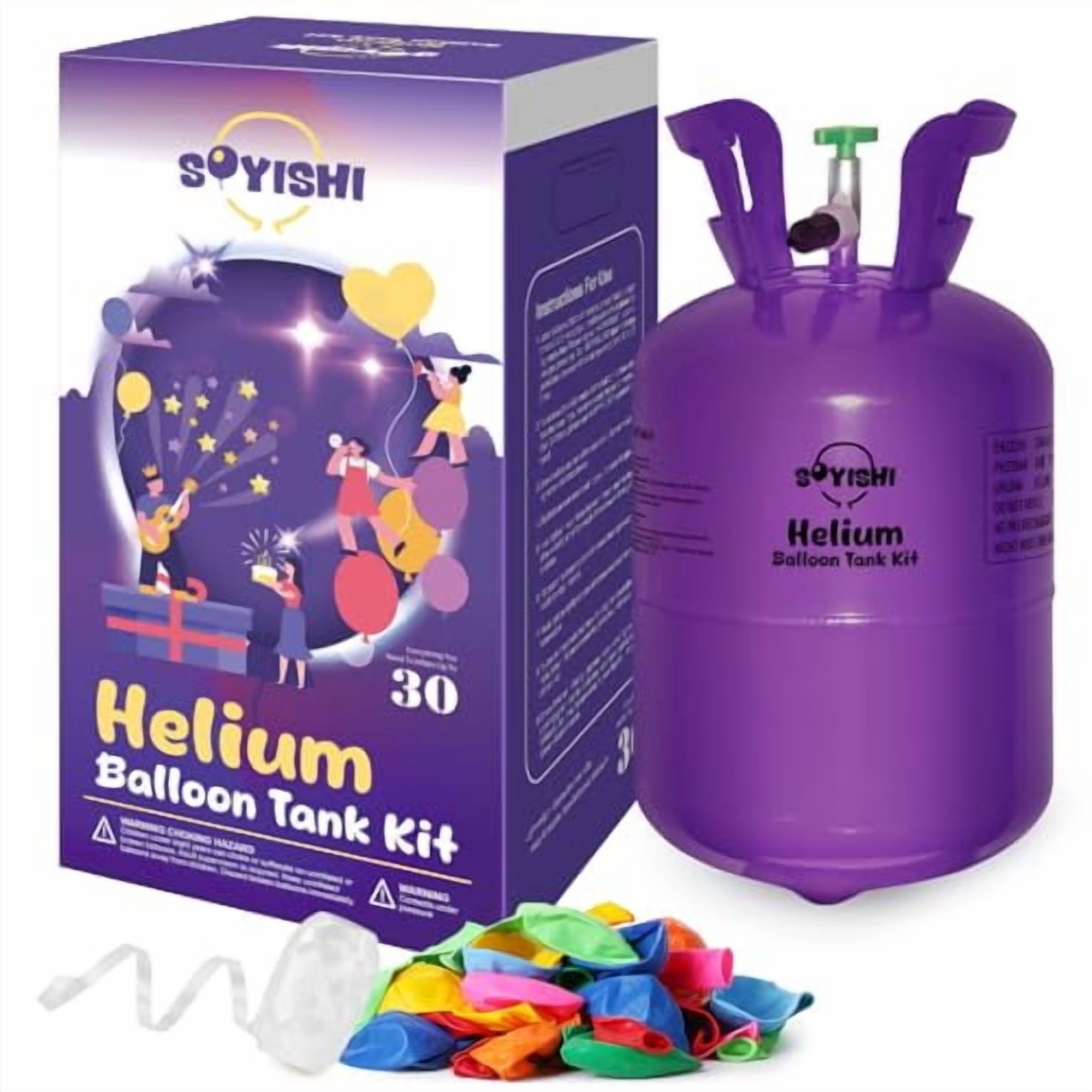 7L Helium Tank for Balloons at Home Premium Helium Gas Tank Pump Kit 99.99% Pure Helium Gas Up to 30 Latex Balloons Ribbons (1 Pack)